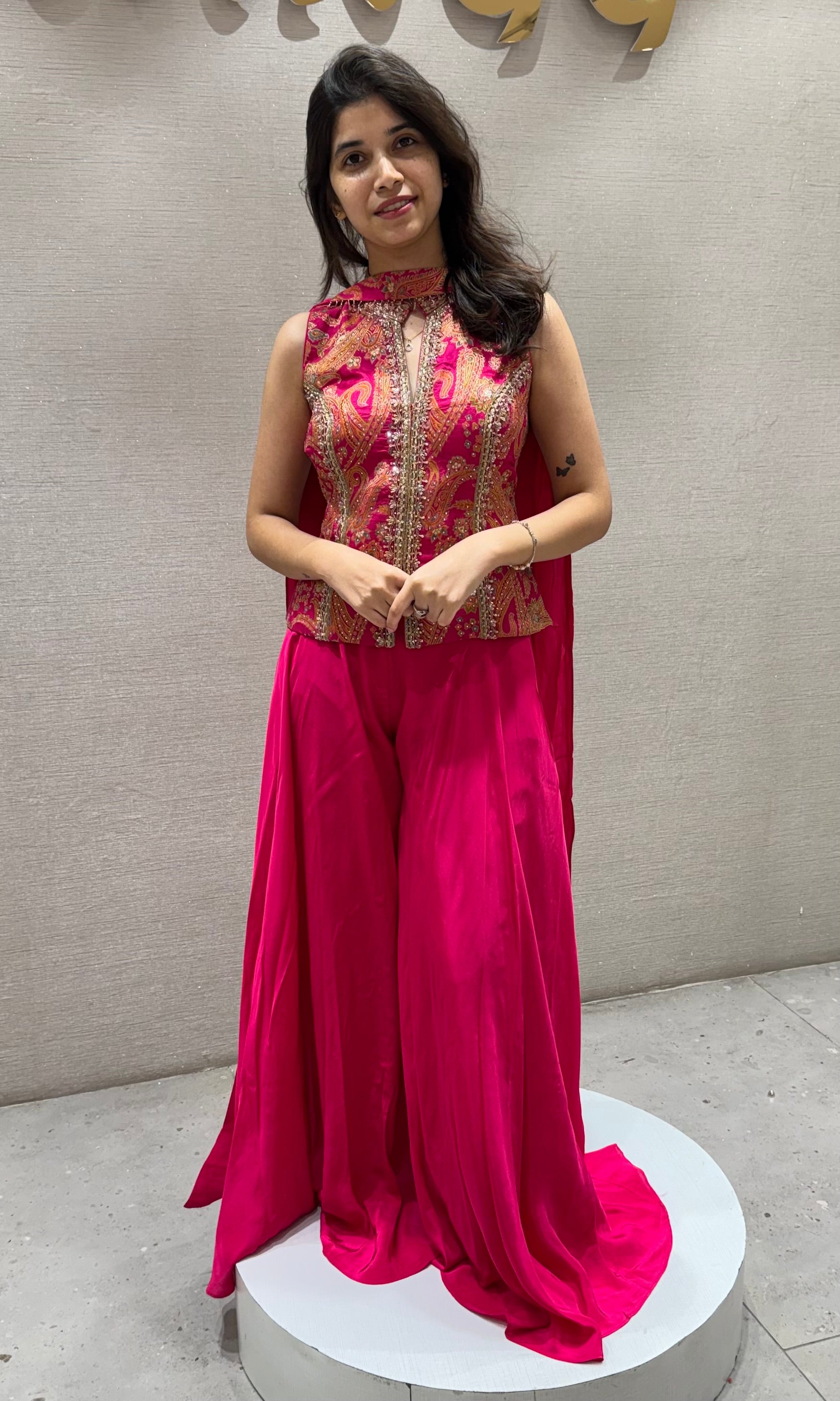 Rani Embroidered Peplum & Palazzo Set