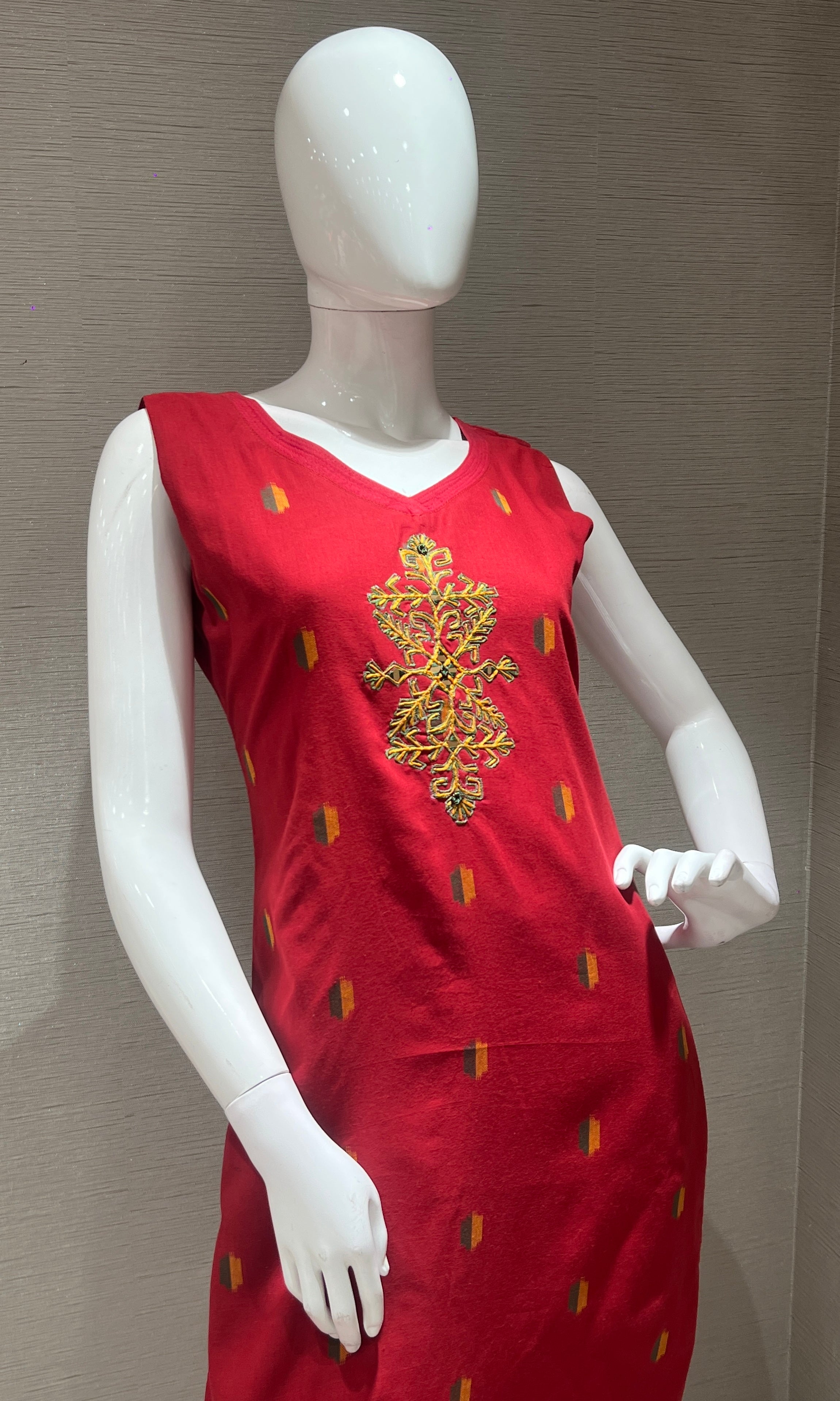 Maroon ETHNIC kurta set WITH DUPATTA