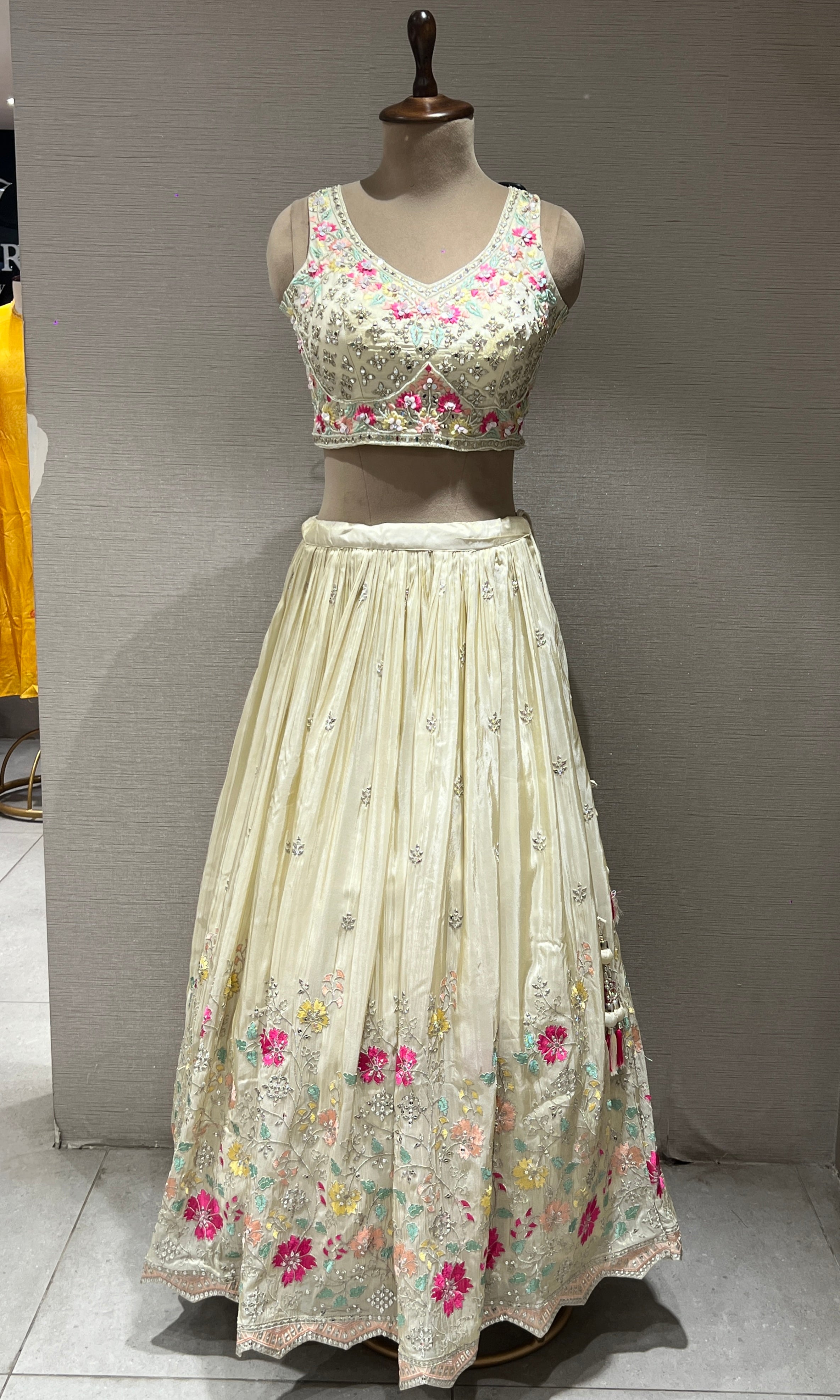 Cream Lehenga