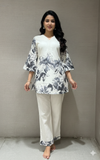 Grey FLORAL PRINTED CORD SET
