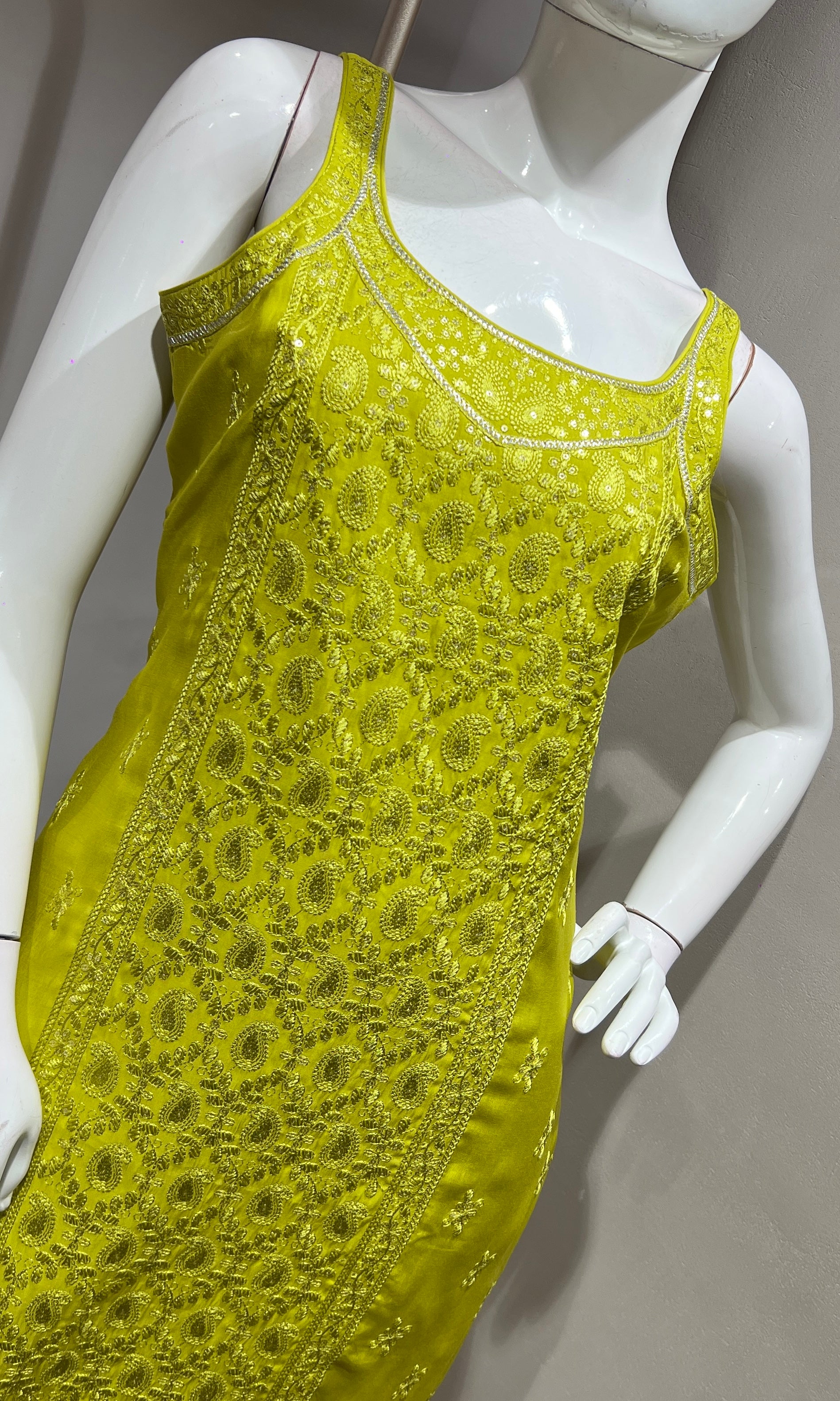 Green Georgette Straight Suit with Dupatta