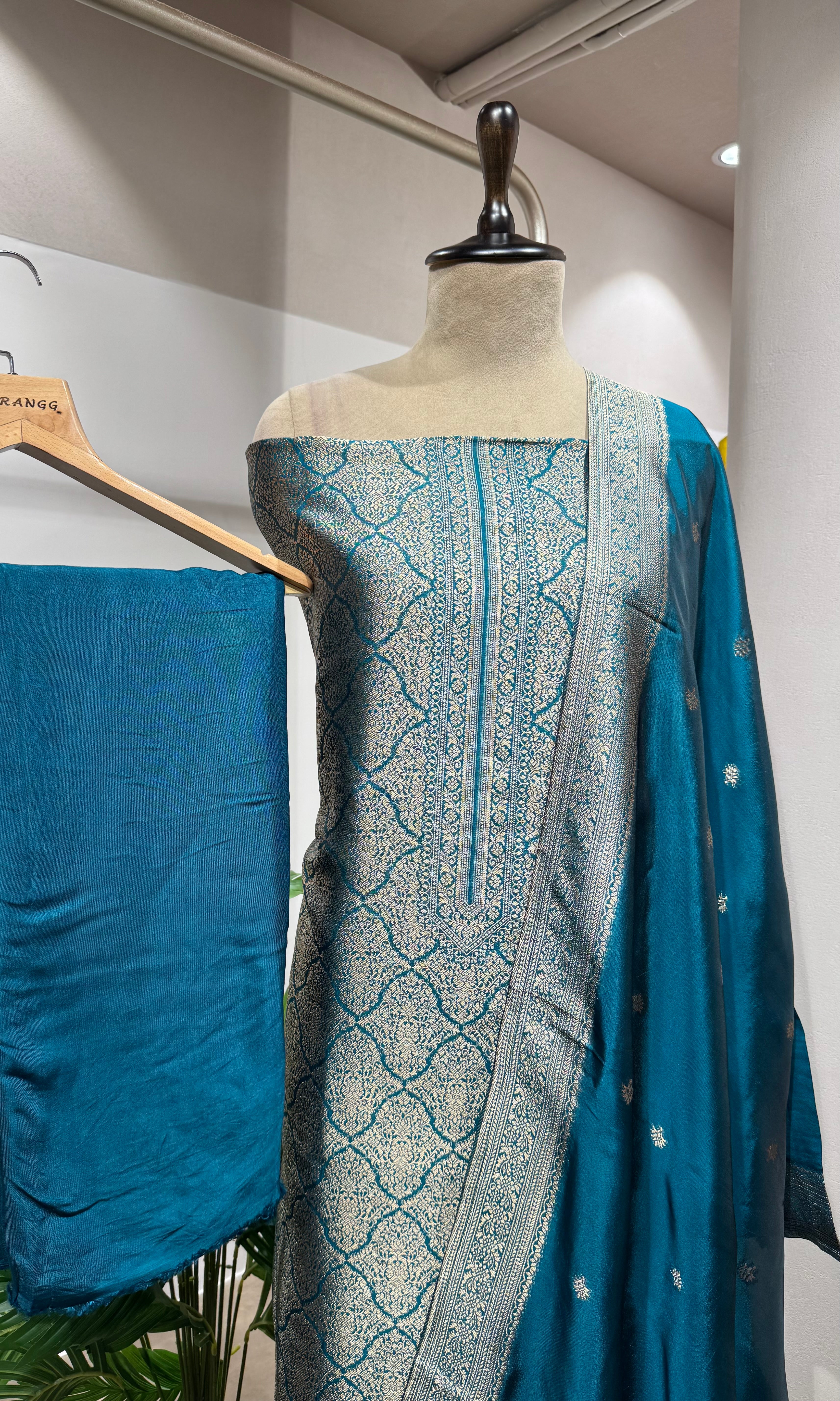 SEA Green Georgette DRESS MATERIAL