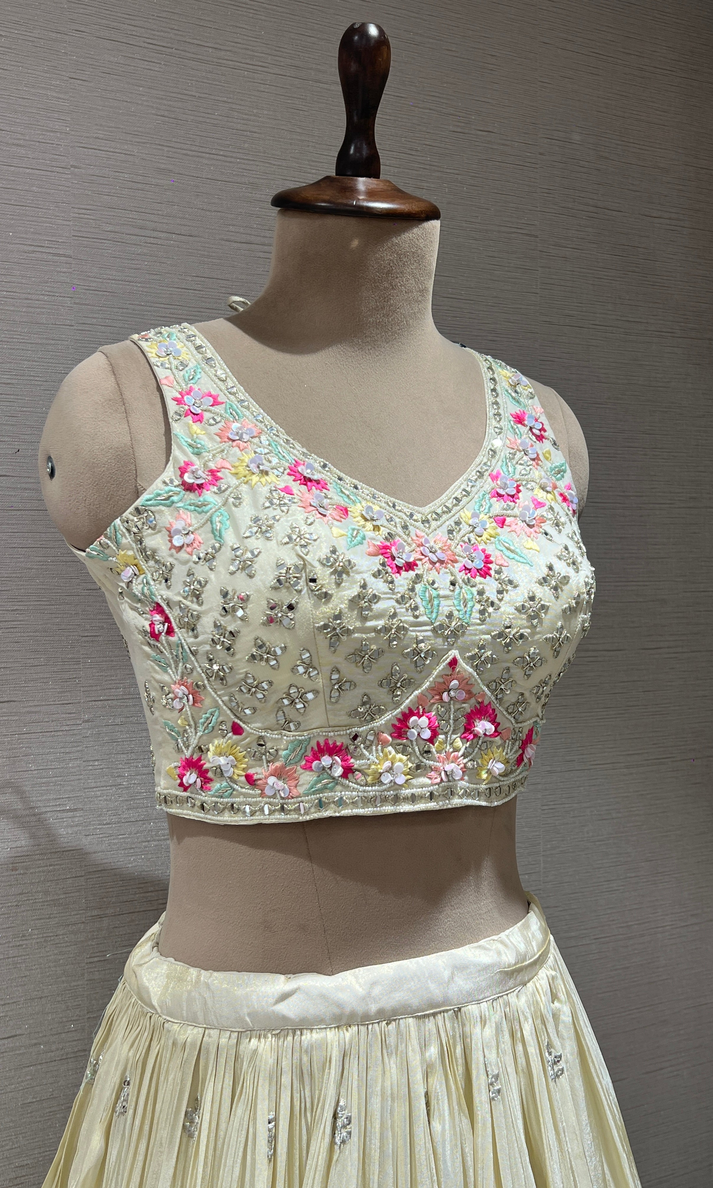 Cream Lehenga