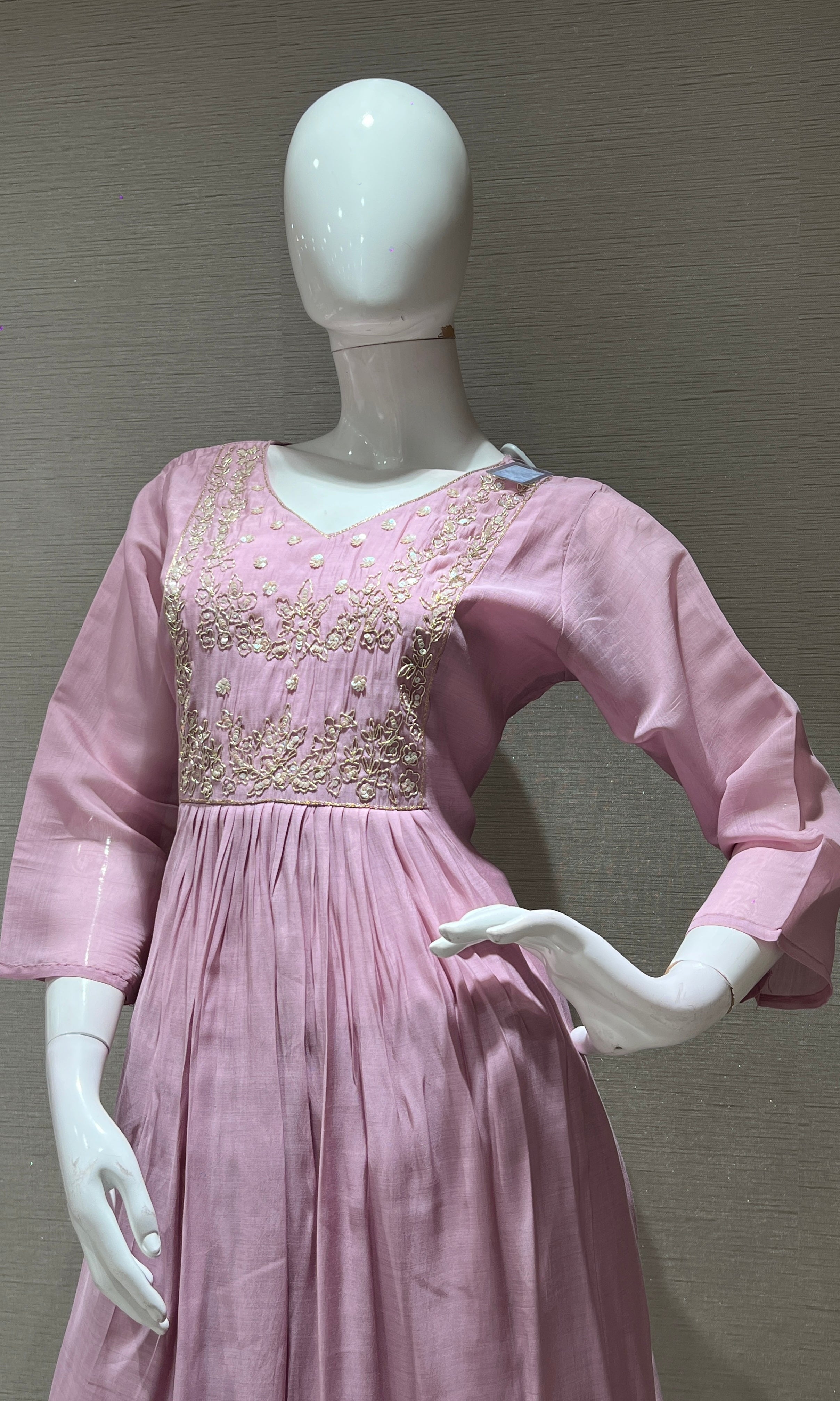 Onion pink MUL CHANDERI kurta set