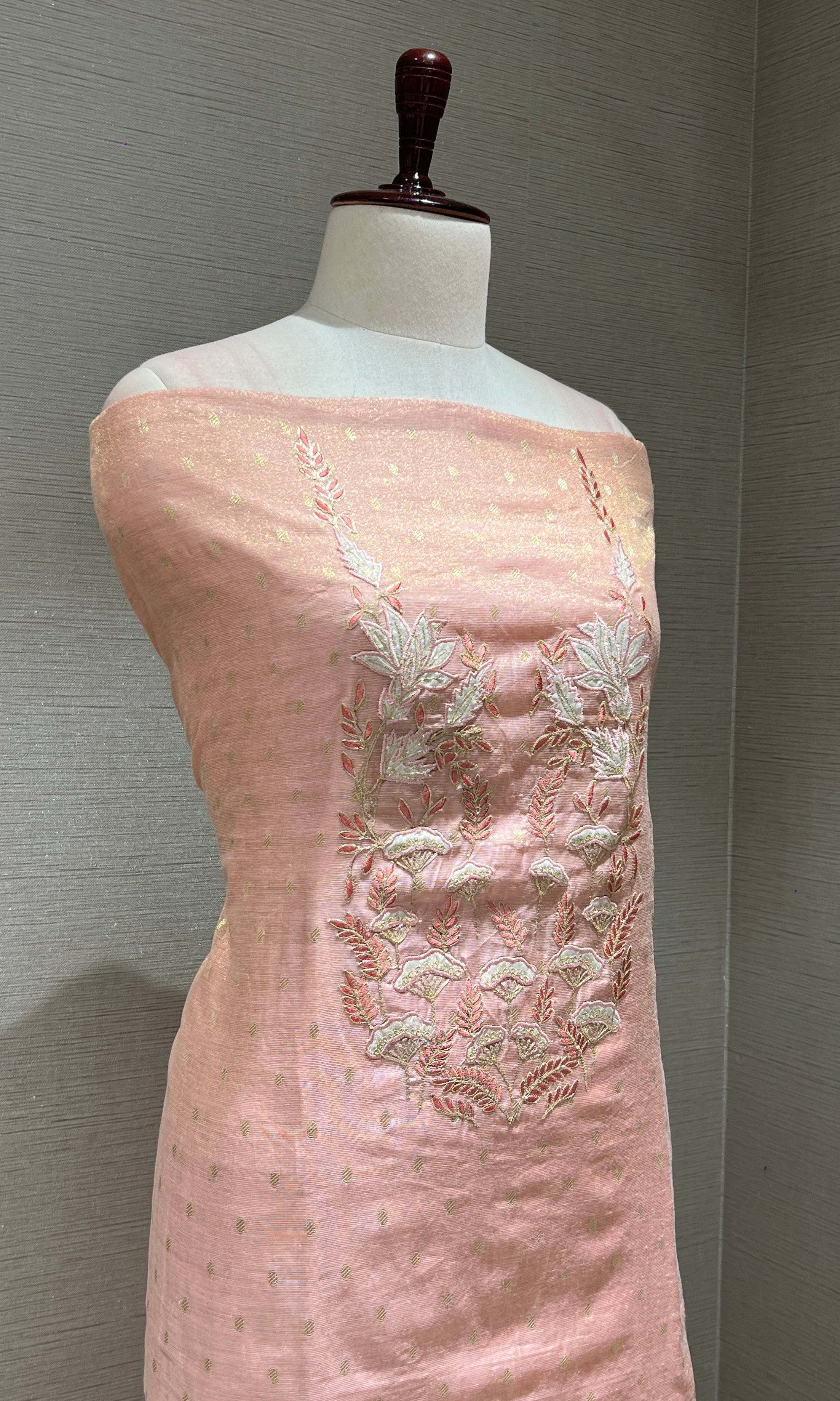 Peach dress material