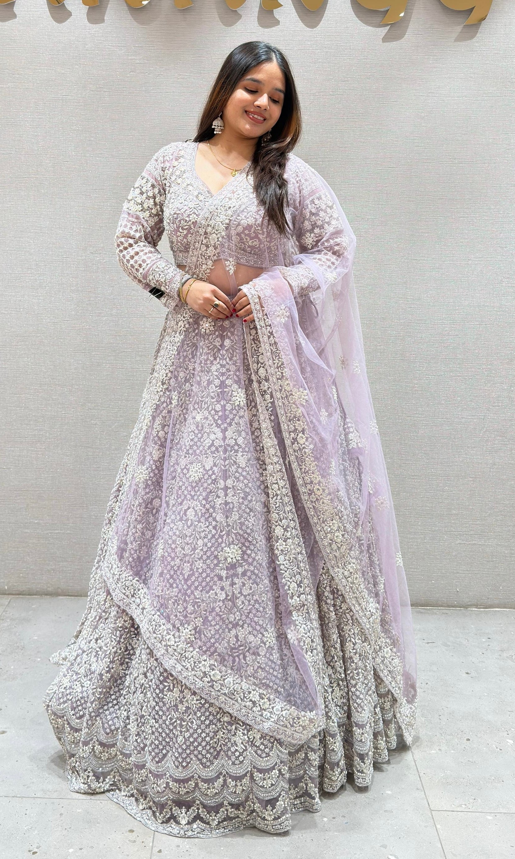 Lavender HEAVY INTRICATE EMBROIDERED LEHENGA