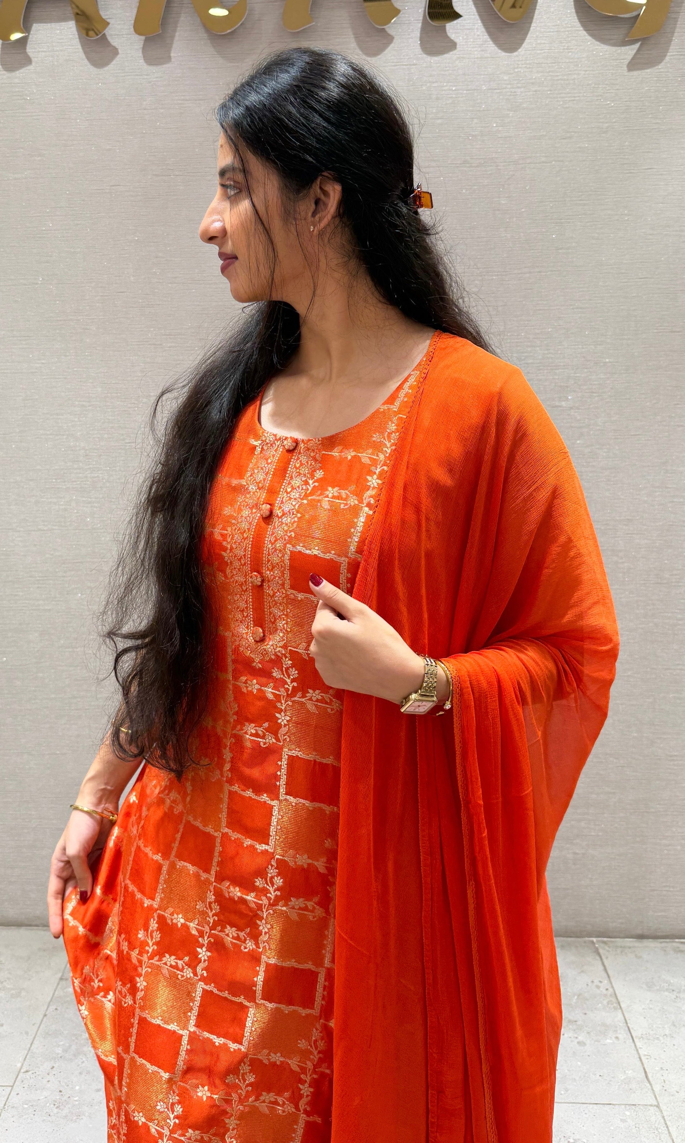 Orange kurta set