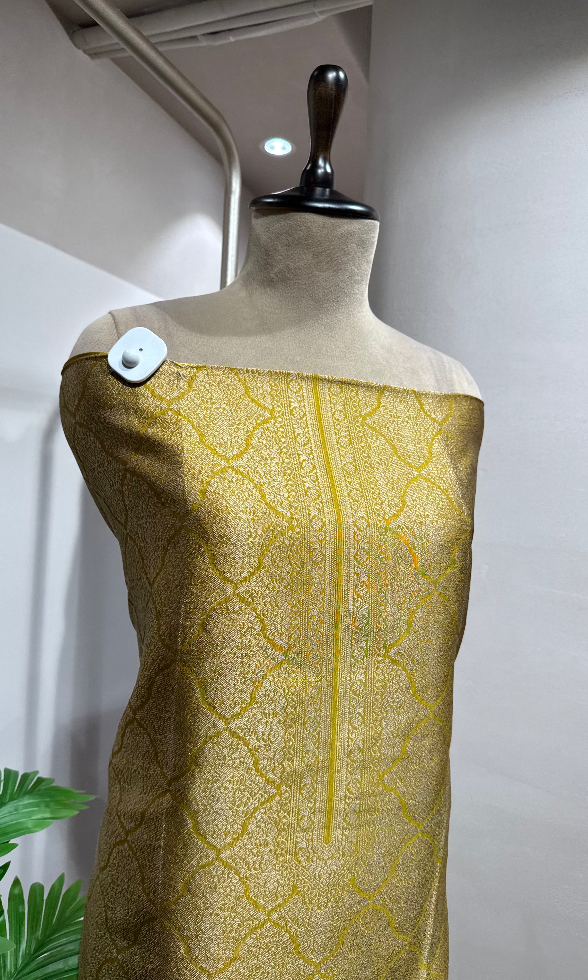 Mustard Banarasi Silk DRESS MATERIAL