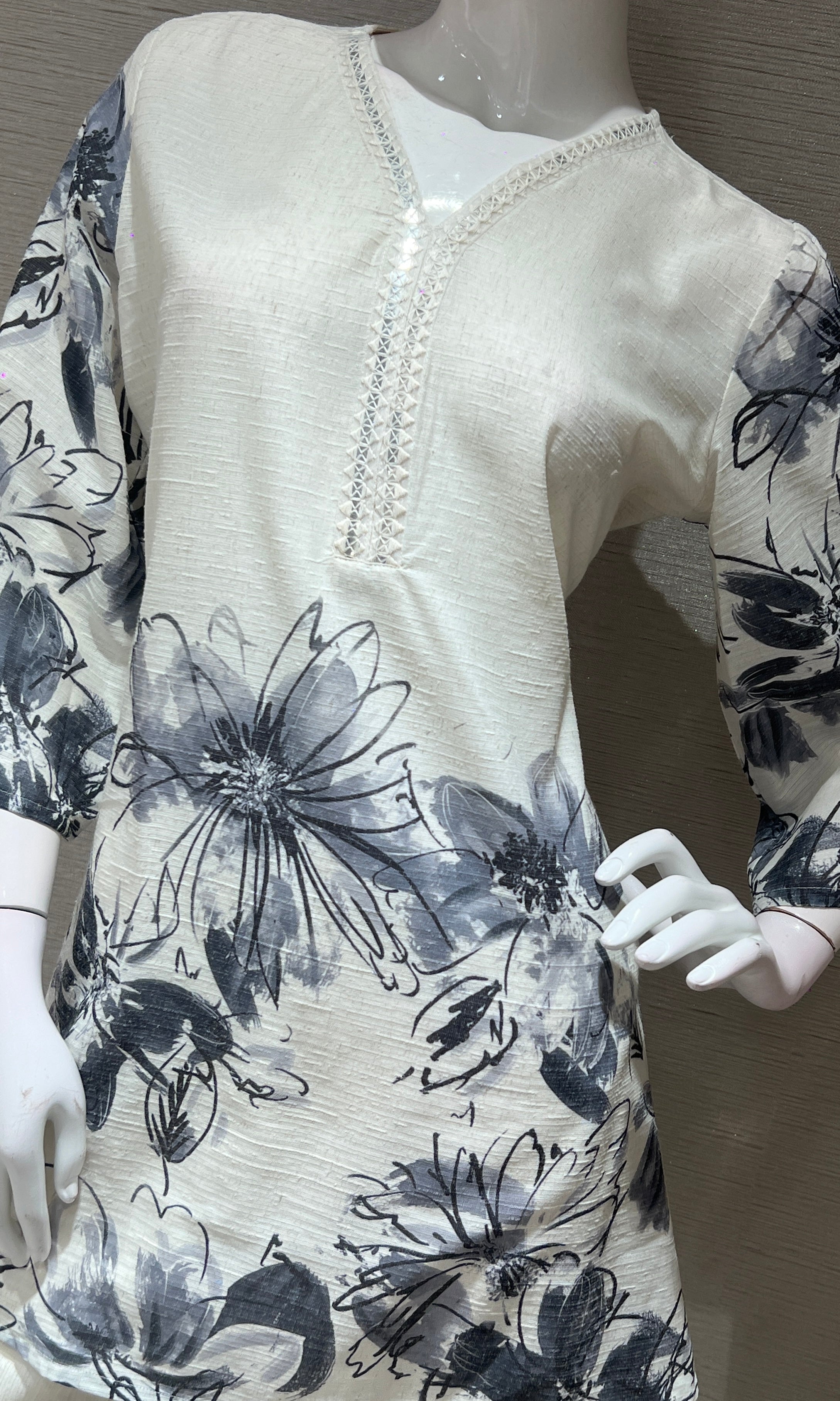 Grey FLORAL PRINT CORD SET