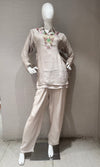 Fawn Embroidered Tunic Linen Co-Ord Set