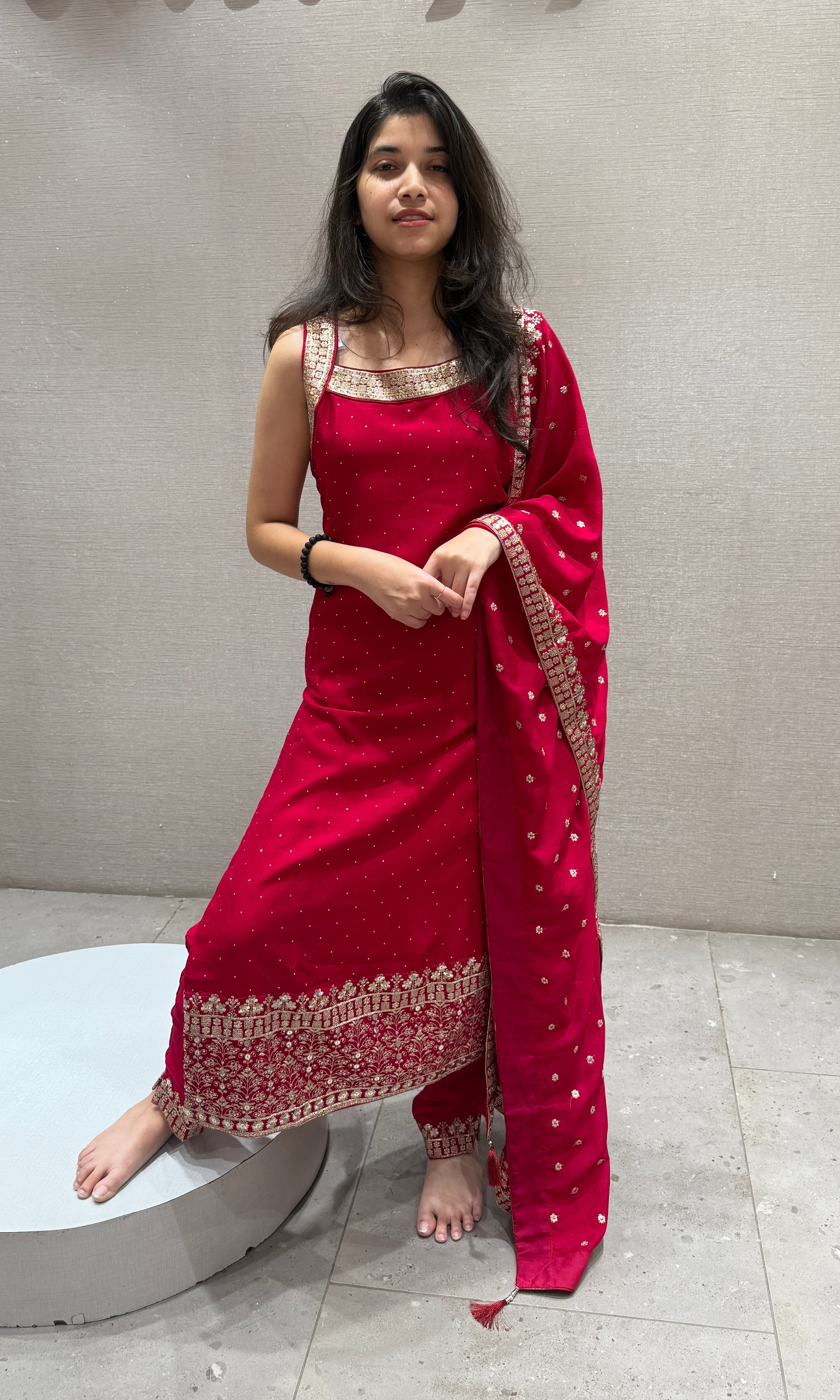 RANI PINK EMBROIDERED KURTA SET