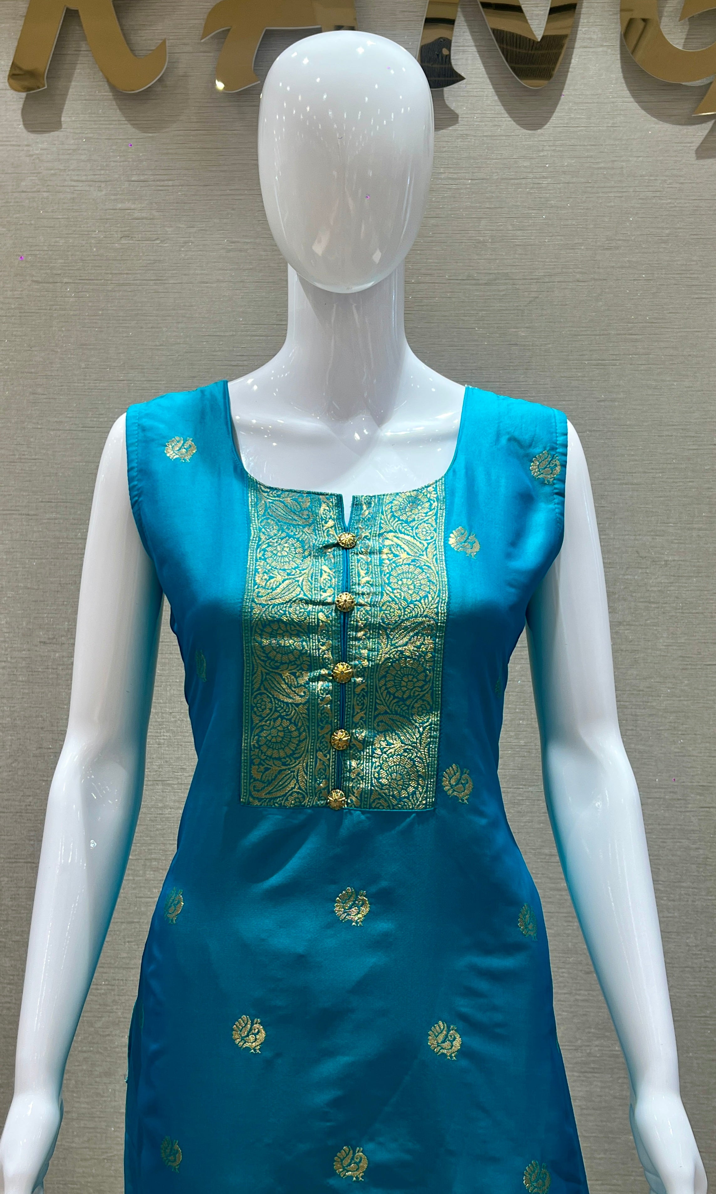Royal Peacock Banarasi Kurta Set