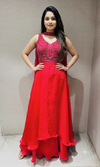 Rani front slit anarkali with palazzo pants
