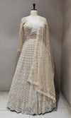 Beige Sequins and Beads Heavy Embroidered Lehenga