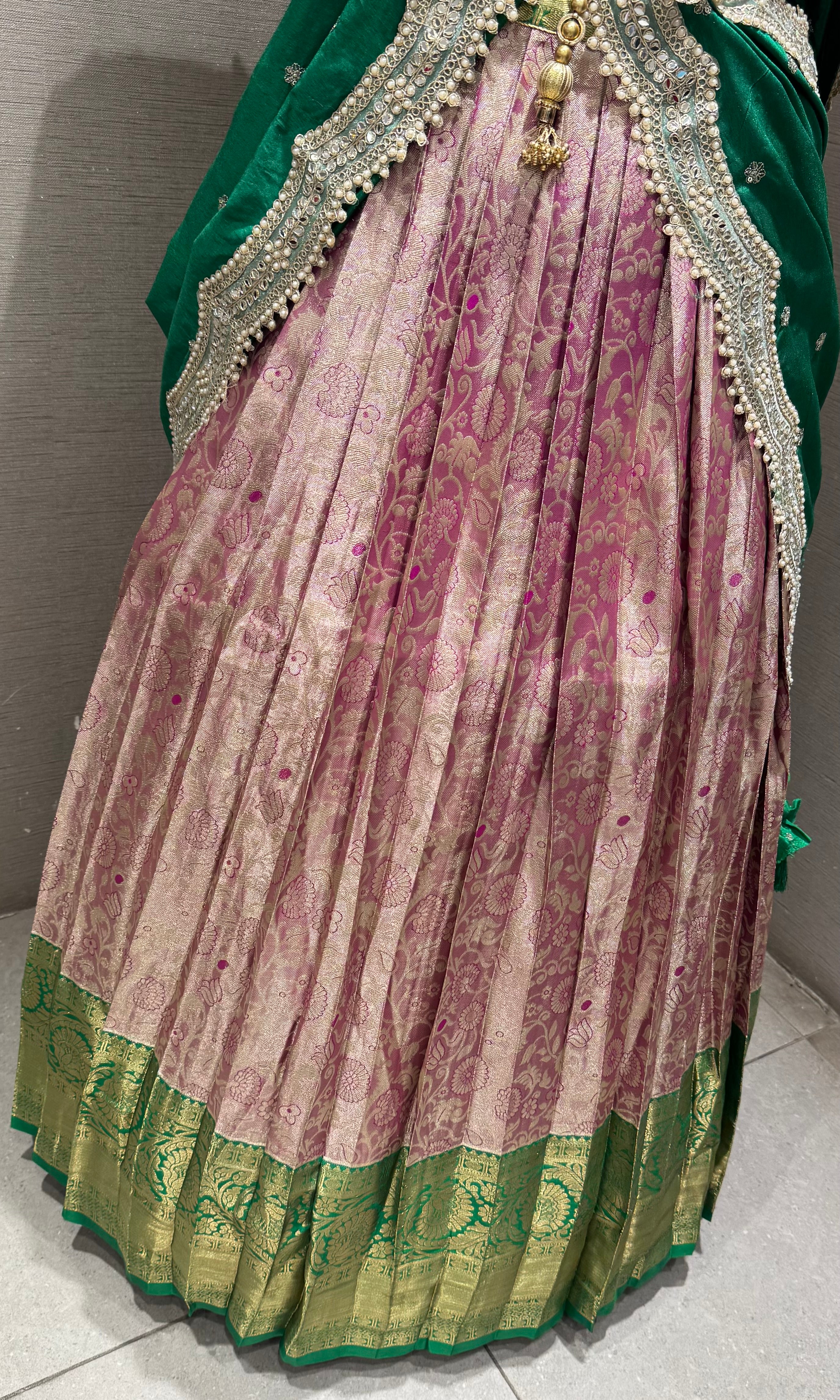 Green Kanchipuram Silk Lehenga Set