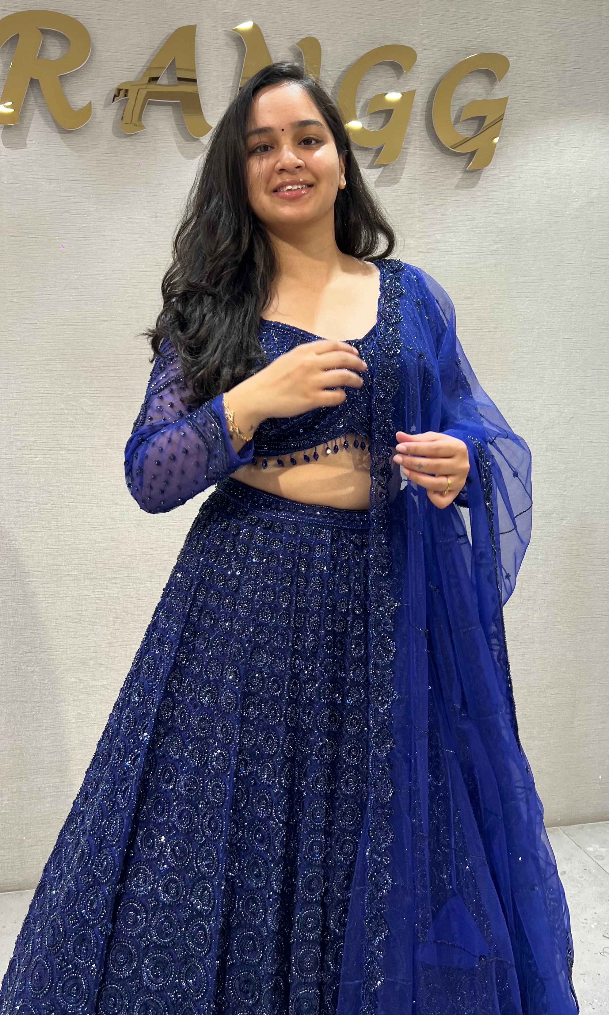 Royal Blue Georgette net Lehenga Choli Set