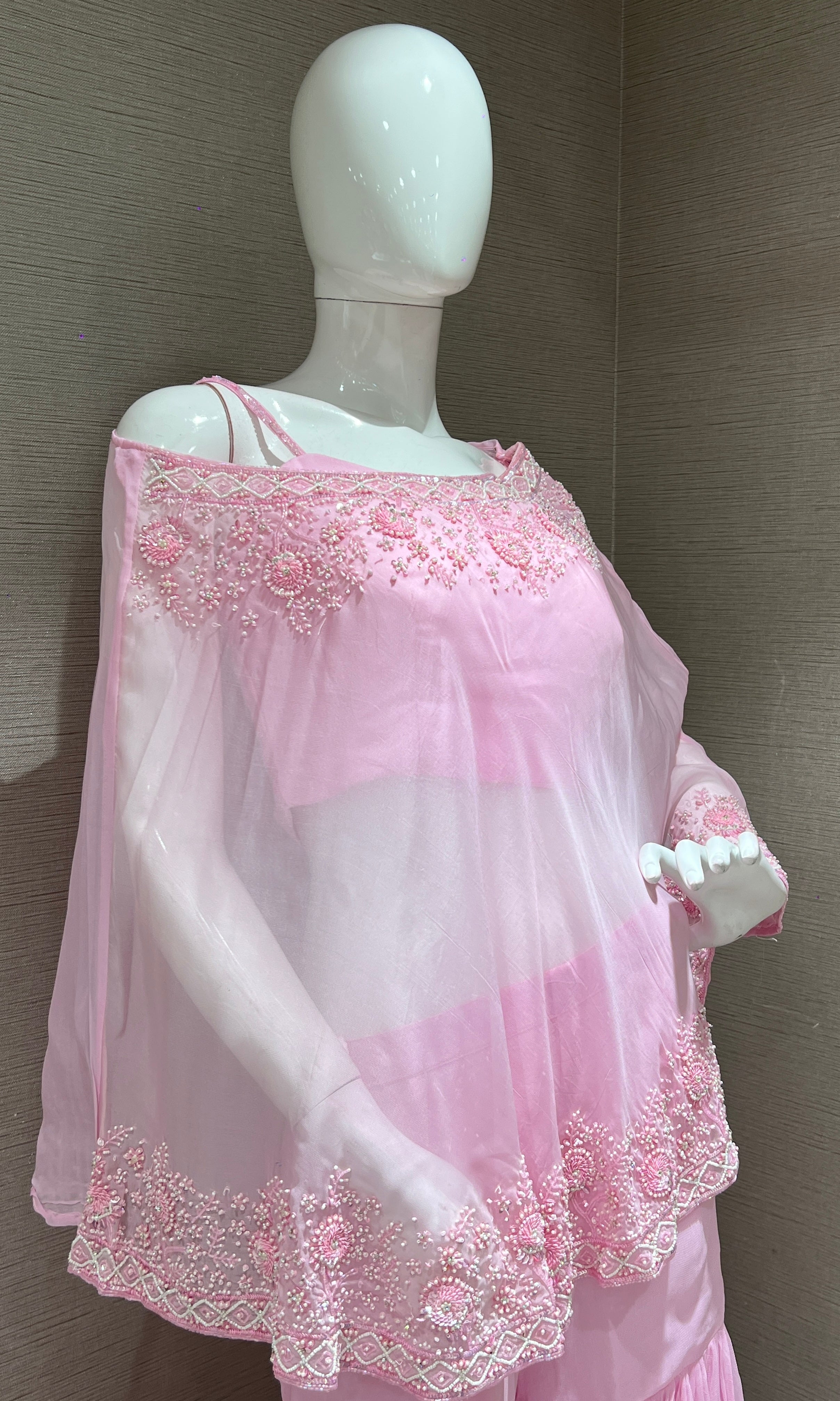 Light Pink Dream Flowy Sharara Set