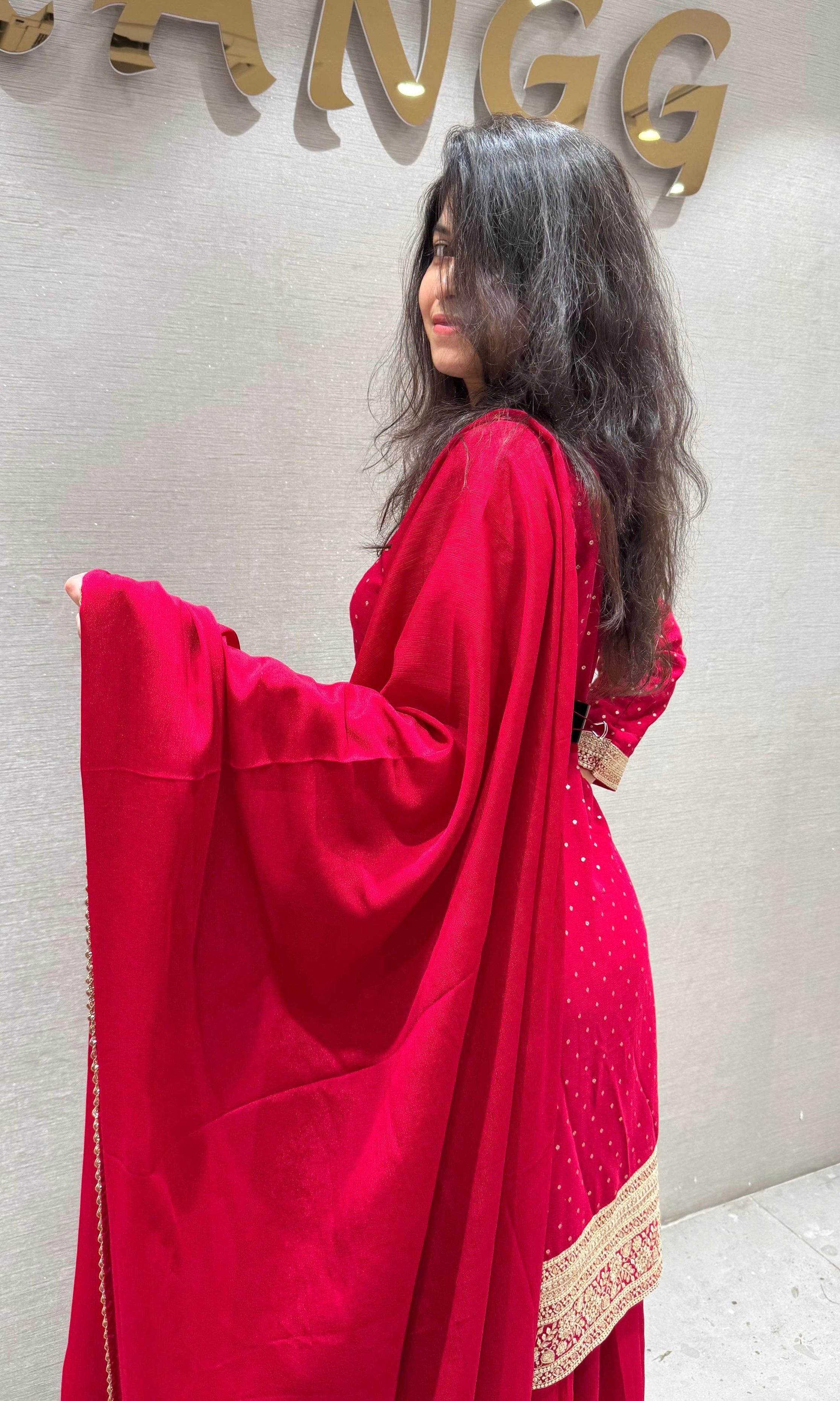Ruby Radiance Sharara Set