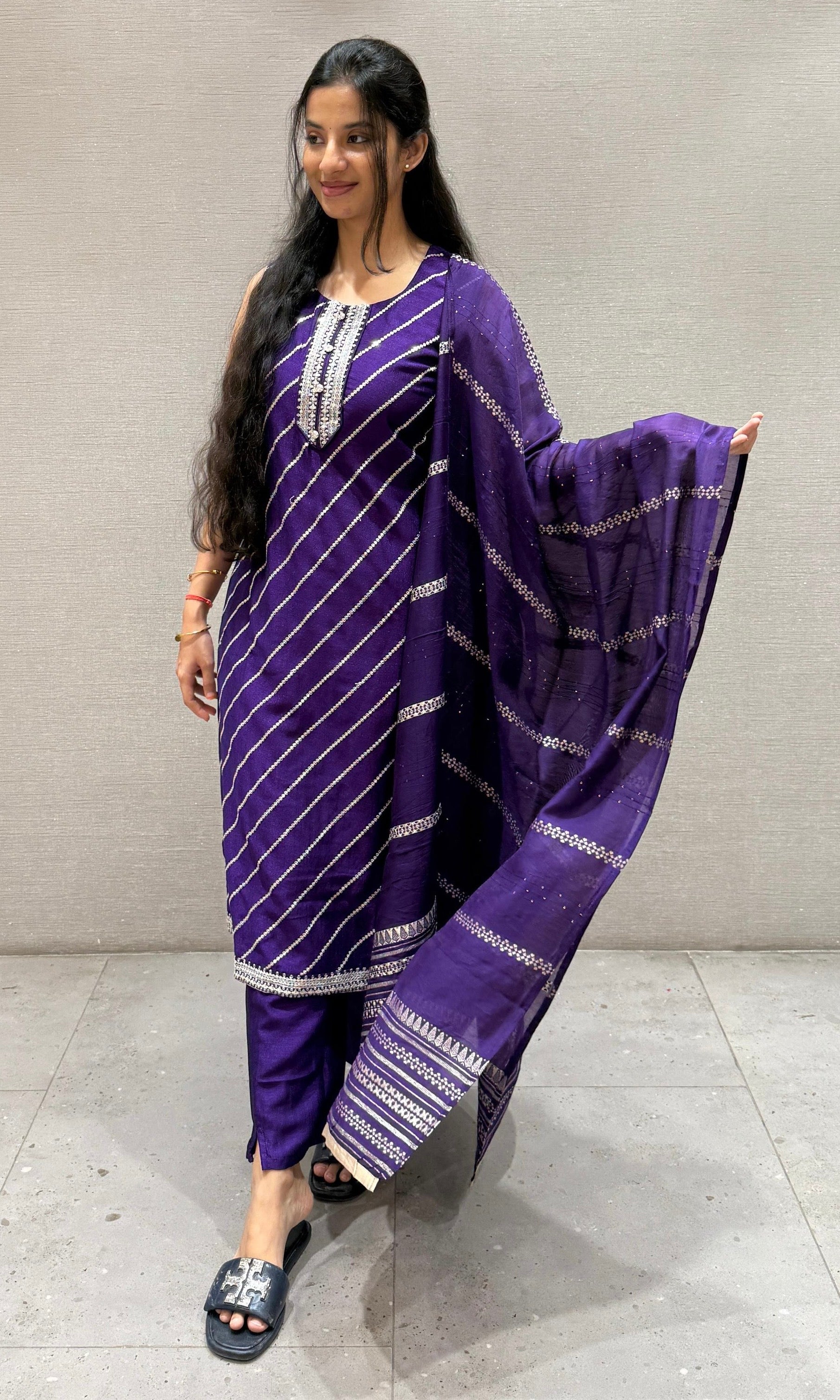 Purple kurta set