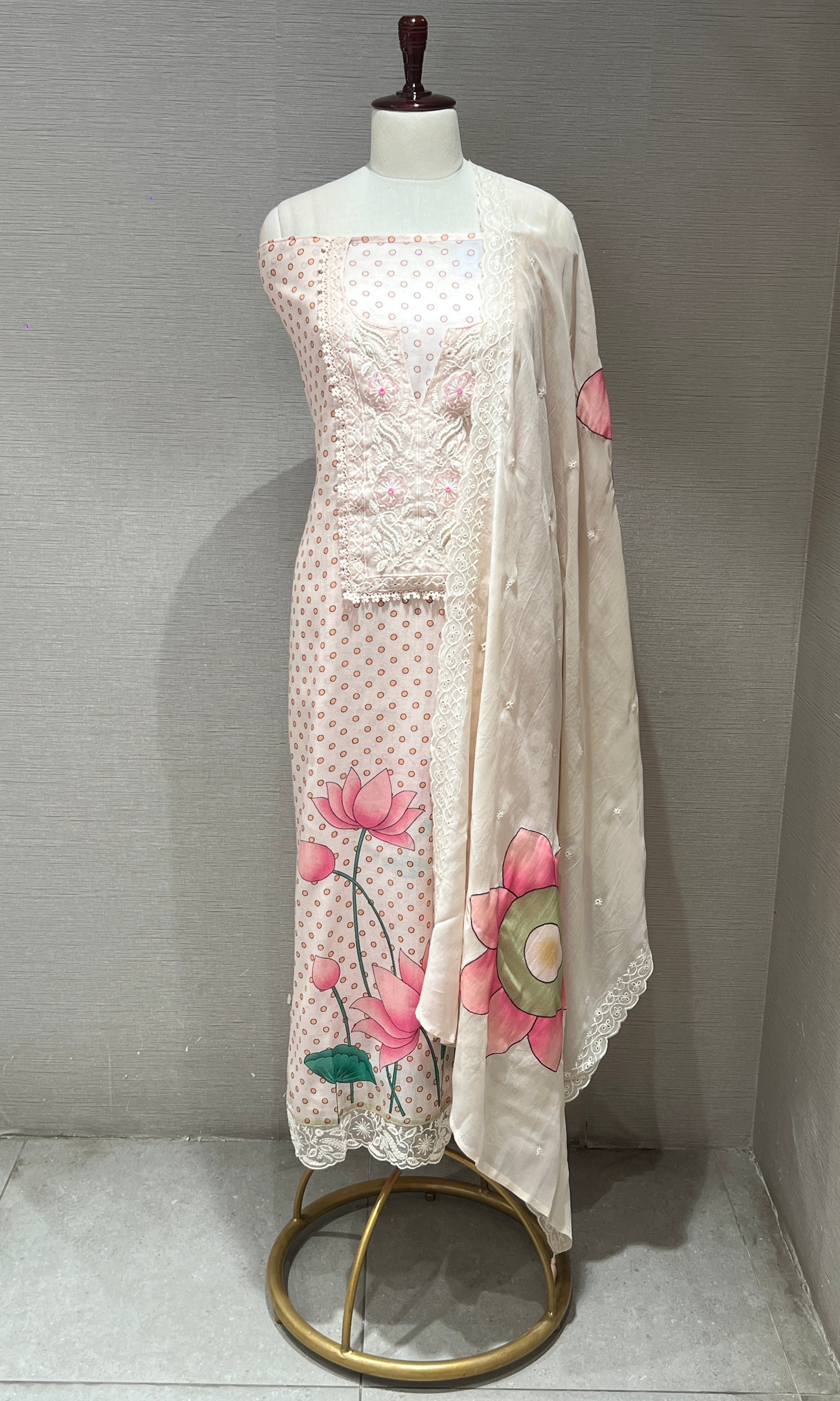 Light pink dress material