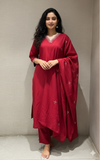 Maroon ETHNIC KURTA SET