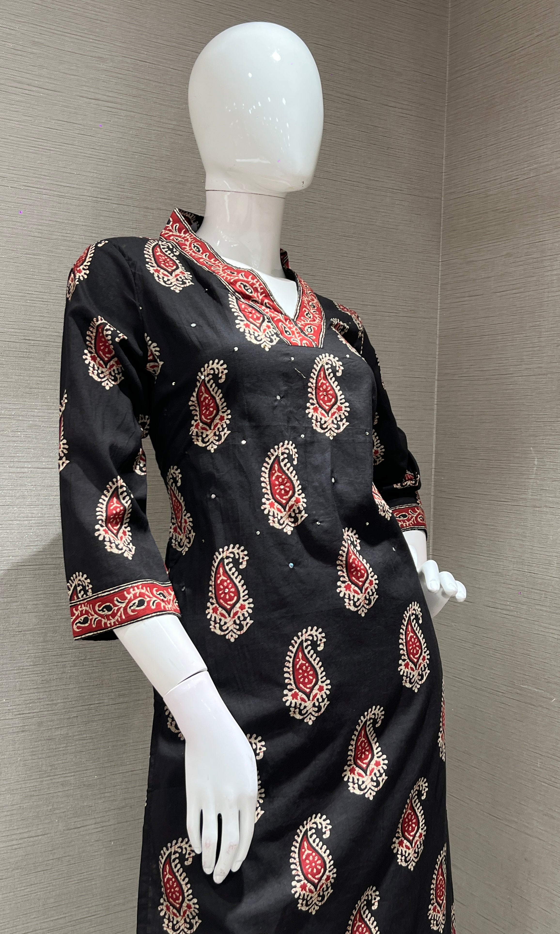 Black ETHNIC PRINT kurta set