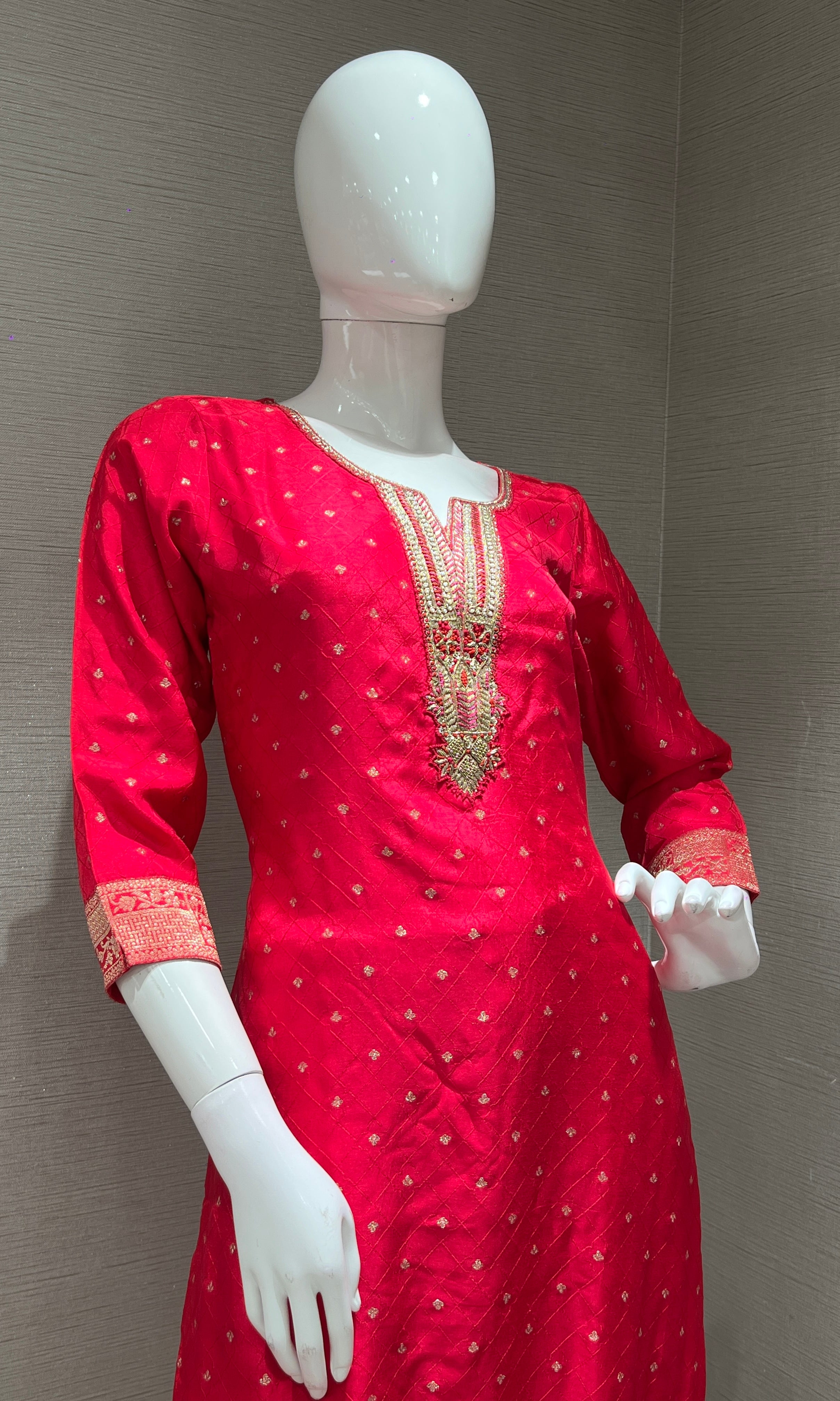 RANI PINK EMBROIDERED KURTA SET