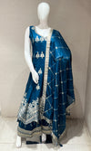 peacock Blue Anarkali with palazzo pants