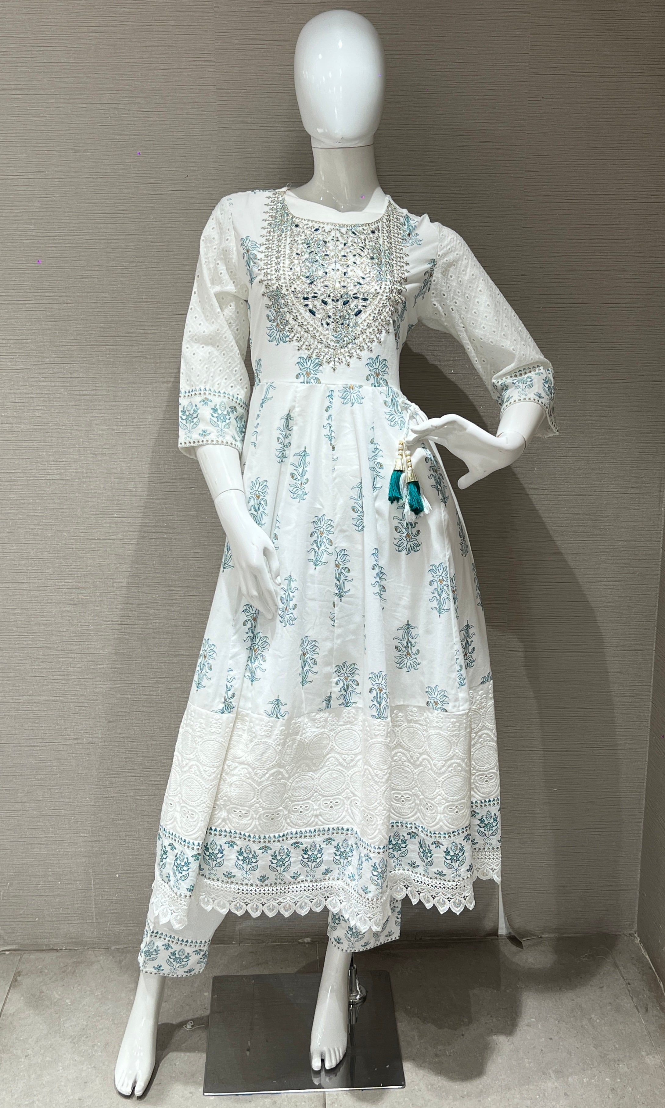 White Anarkali