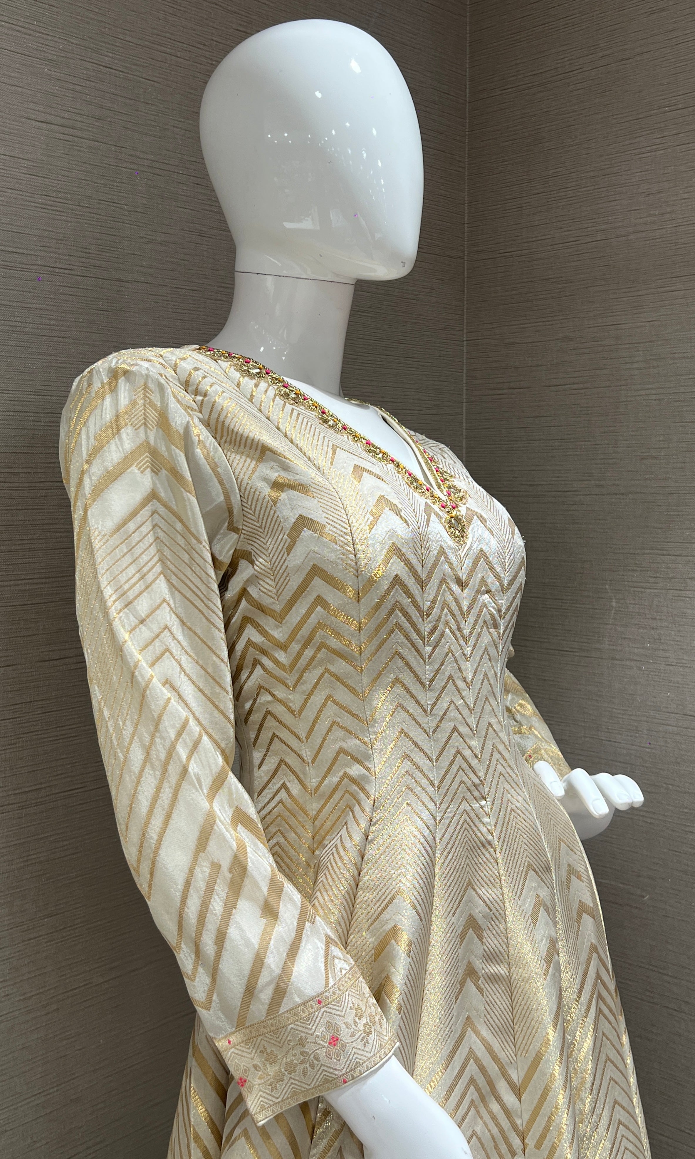 Golden Elegance Anarkali Set