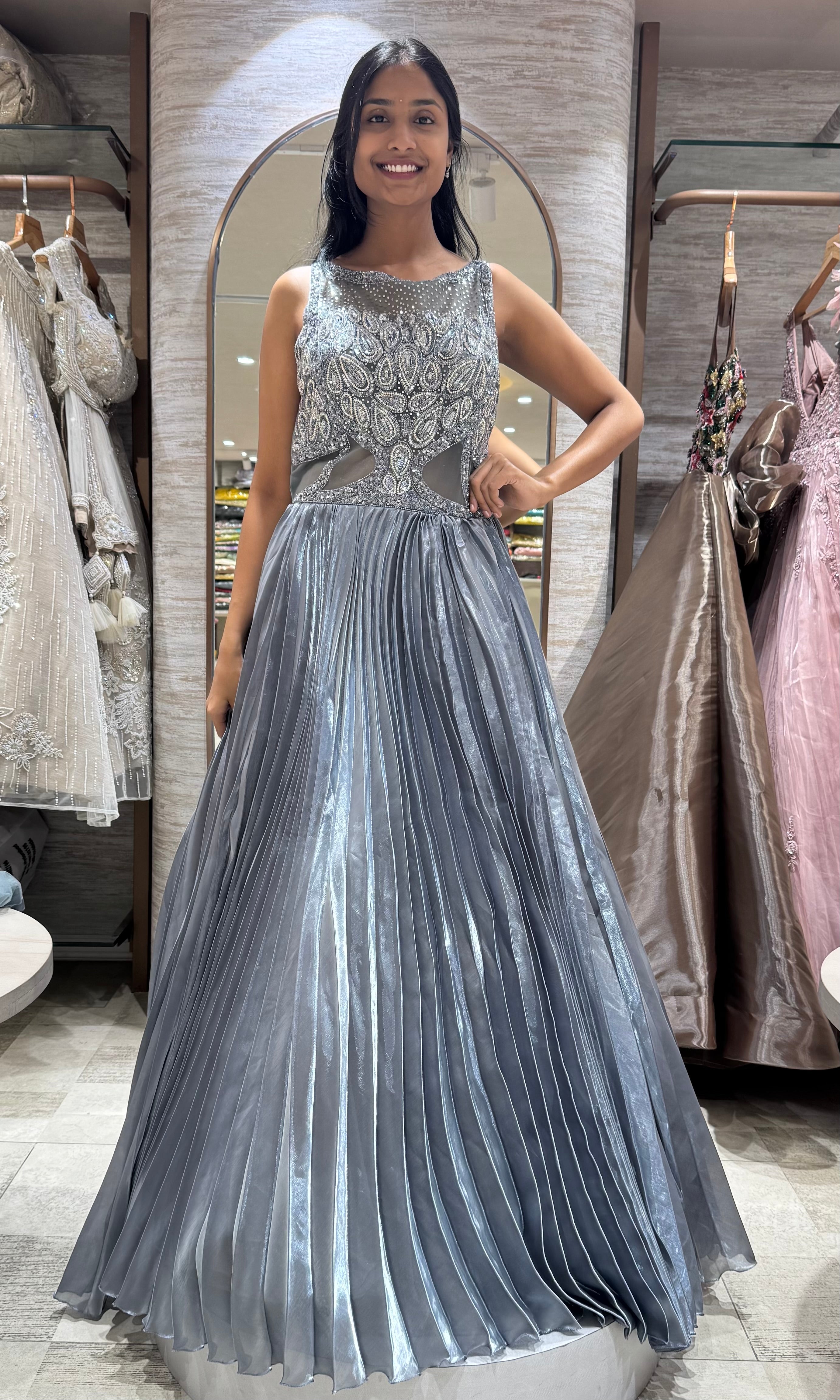 grey Crystal Princess Gown