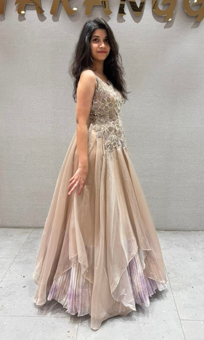 Champagne Dream layered long dress