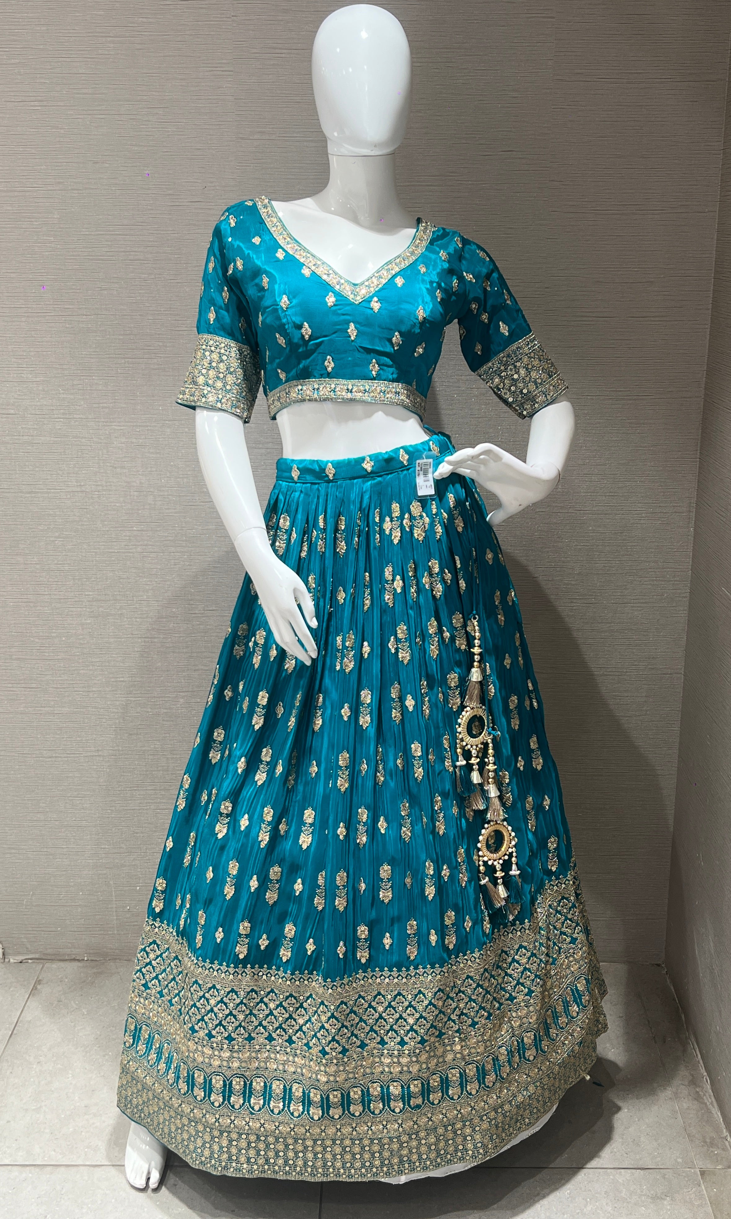 Rama blue Lehenga