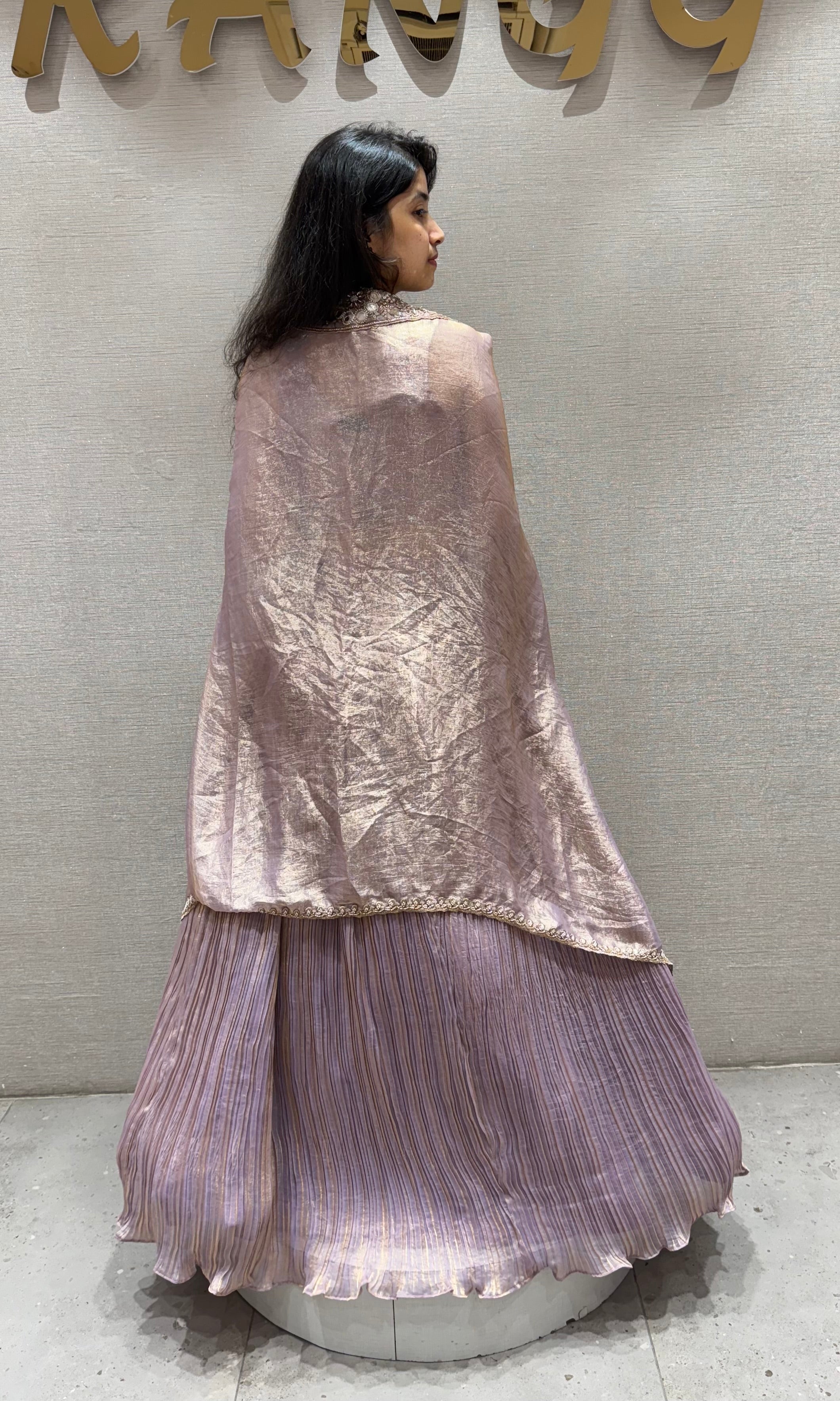 Onion pink GOLD EMBROIDERED LEHENGA