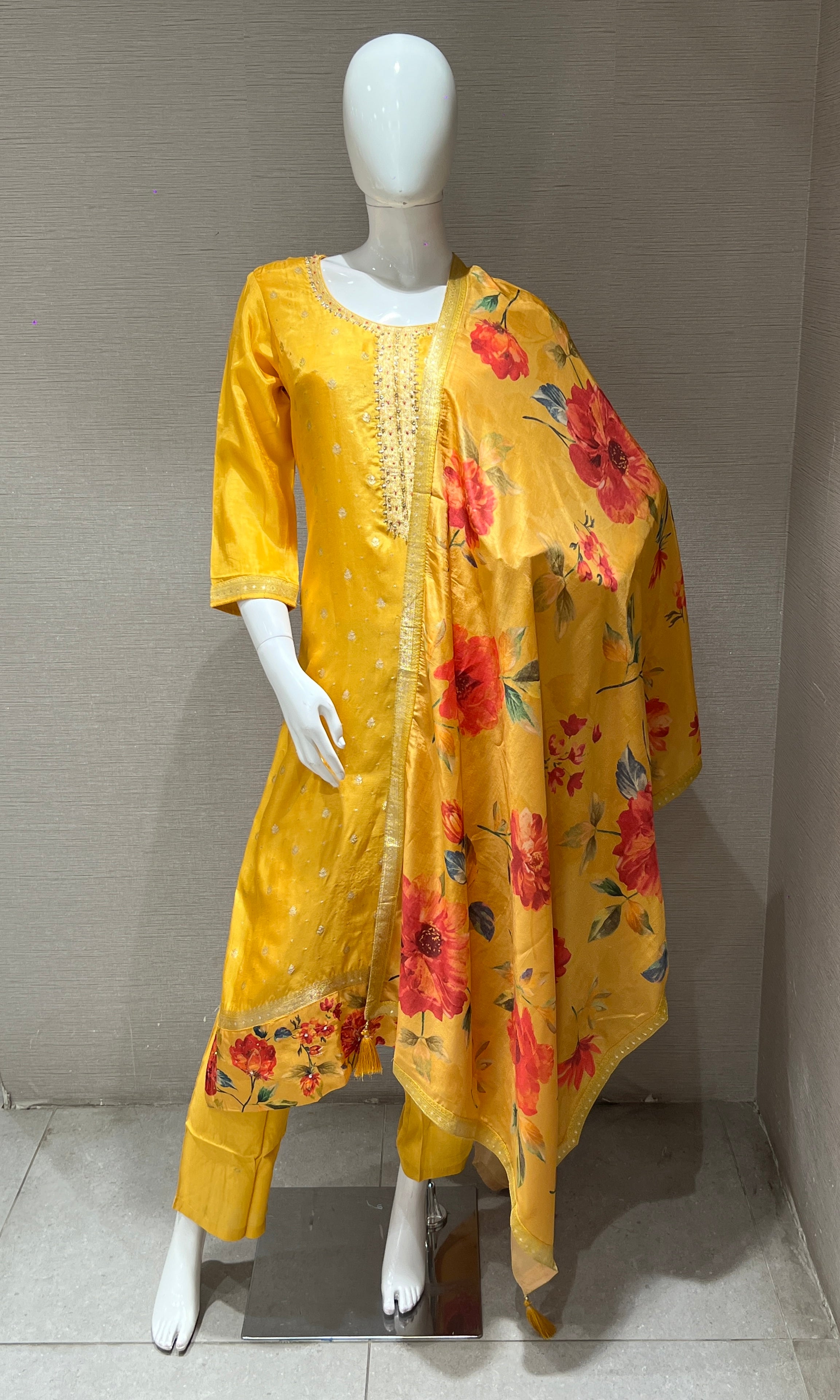 Mustard yellow kurta set