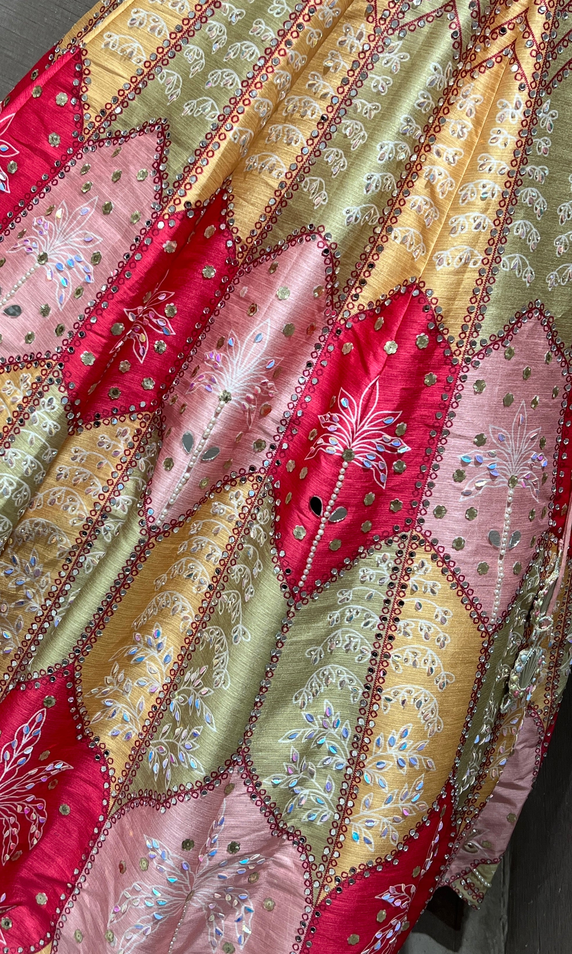 Baby pink MULTICOLOUR EMBROIDERY LEHENGA