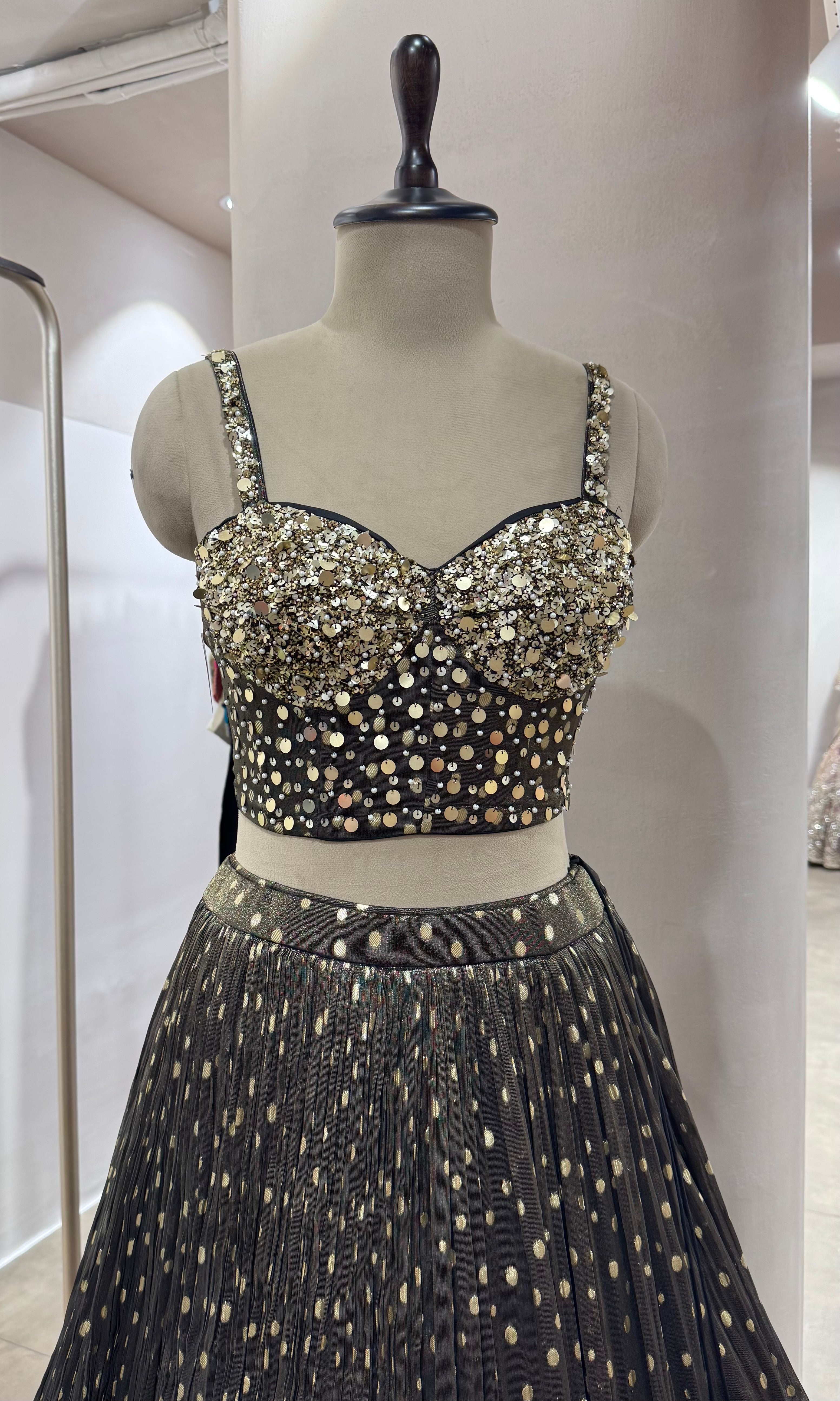 BLACK LEHENGA WITH CORSET BLOUSE