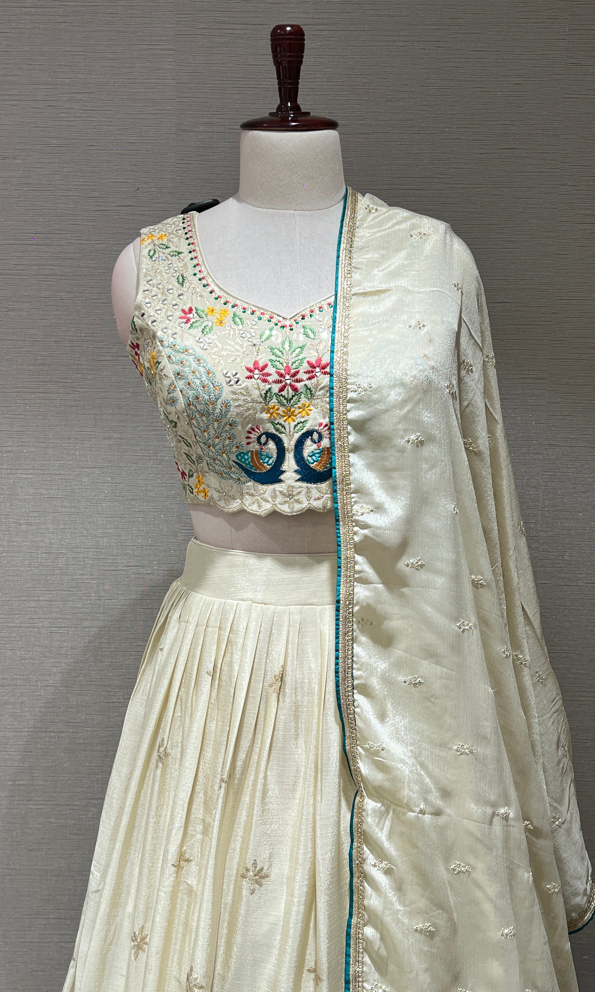 Cream Lehenga