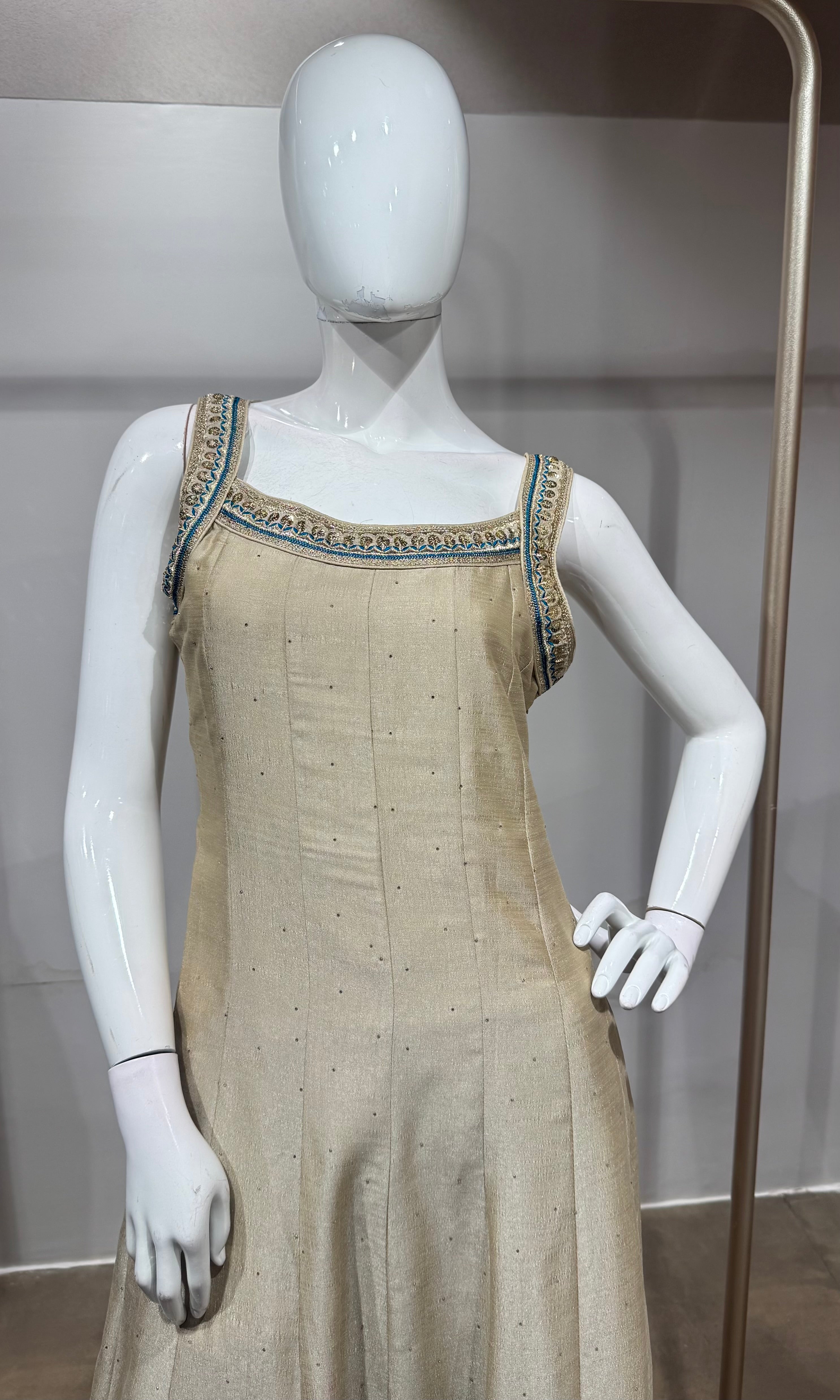 Rama Sequence Anarkali Suit with dupatta