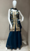 Elegant Blue Palazzo with chocker dupatta