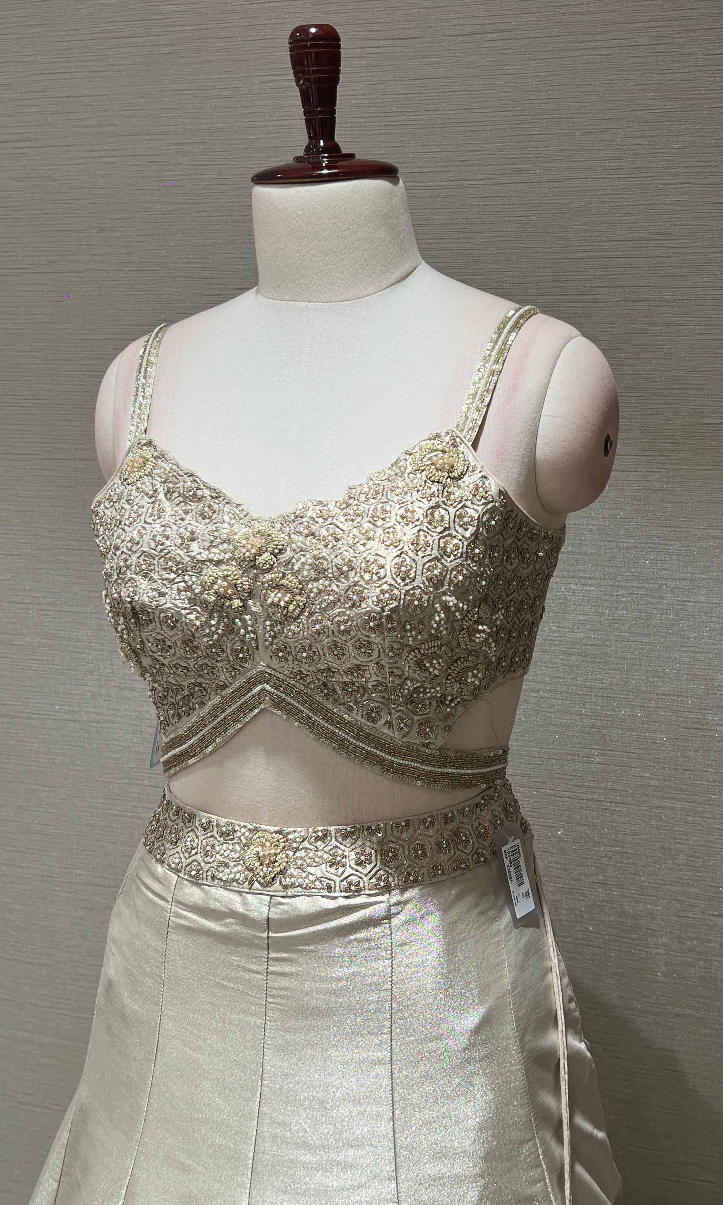 Gold Lehenga with mobile pocket