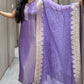 Purple lilac gold shimmer silk kurta set monochrome kurta