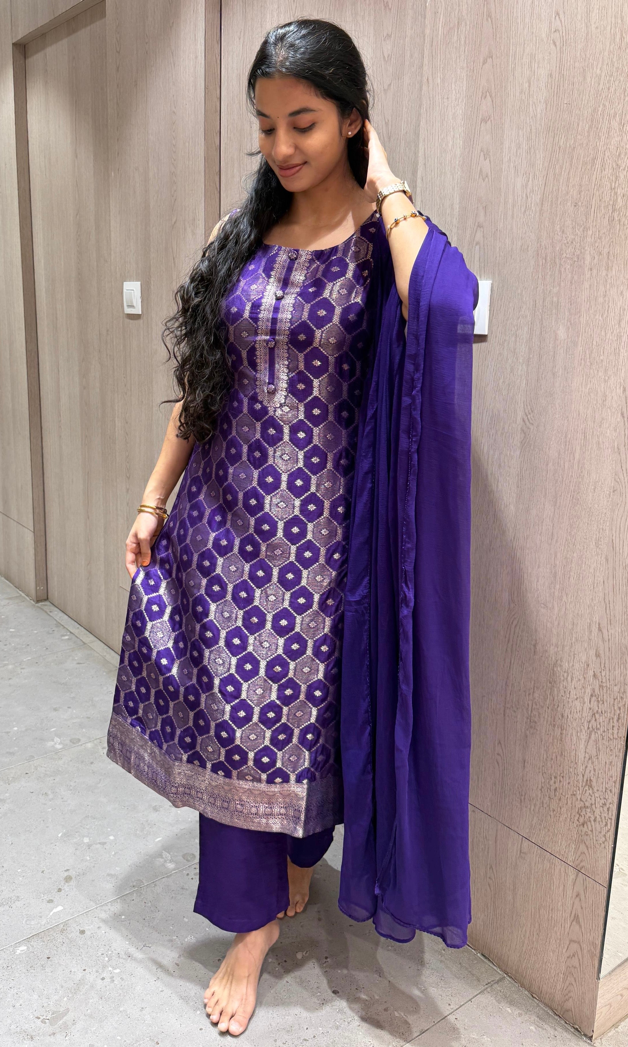 Purple kurta set