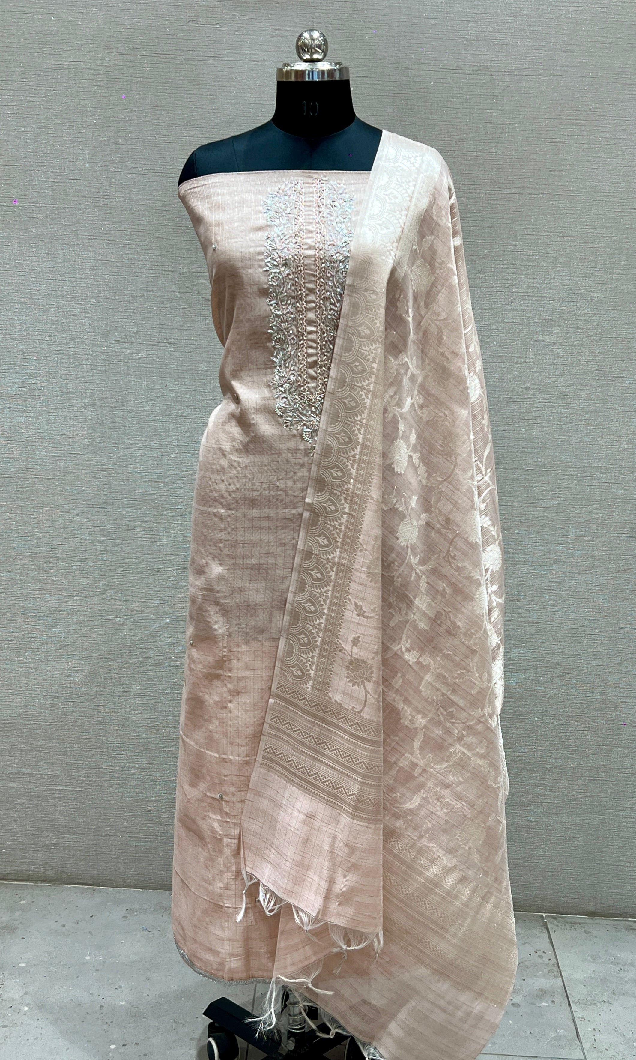 Light peach dress material