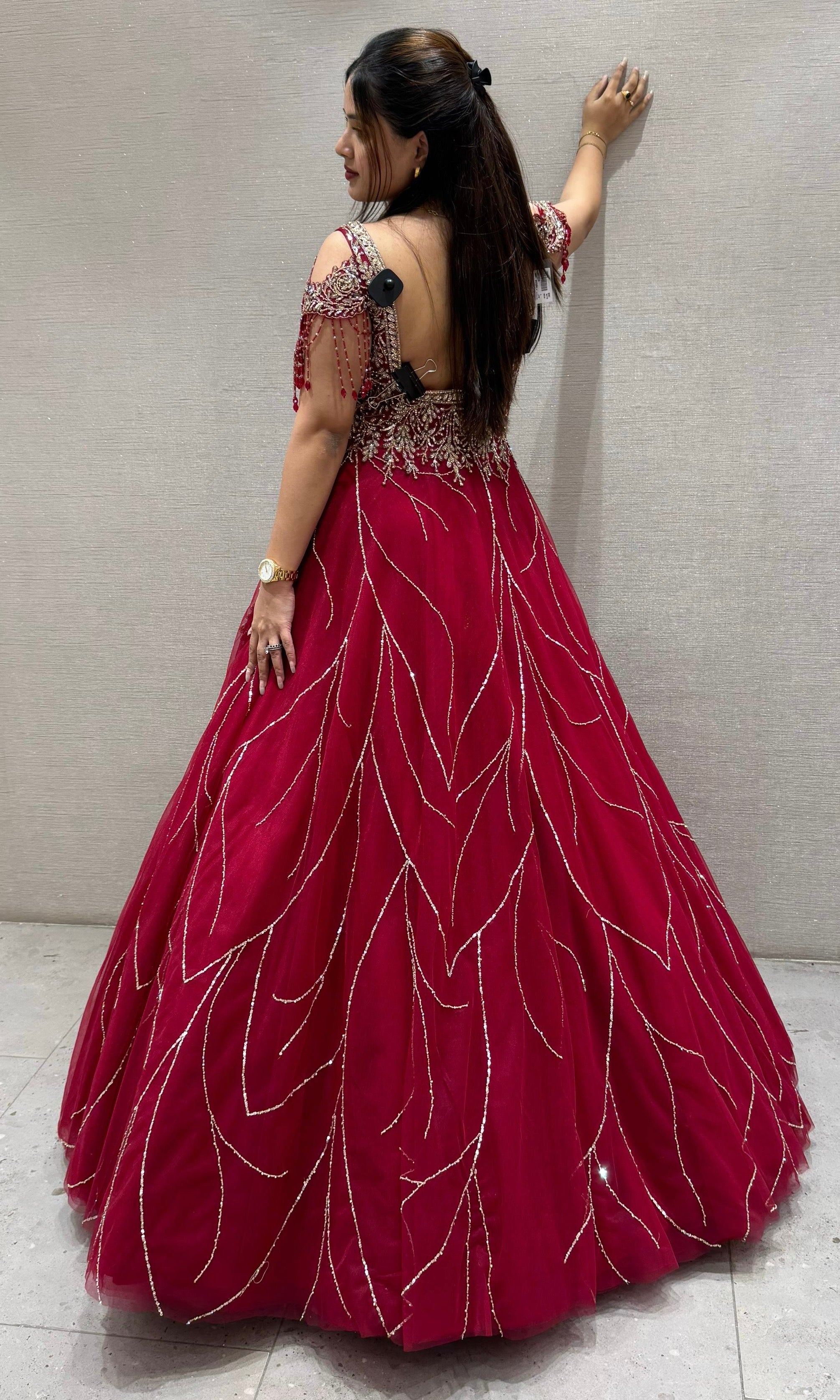 Maroon long dress