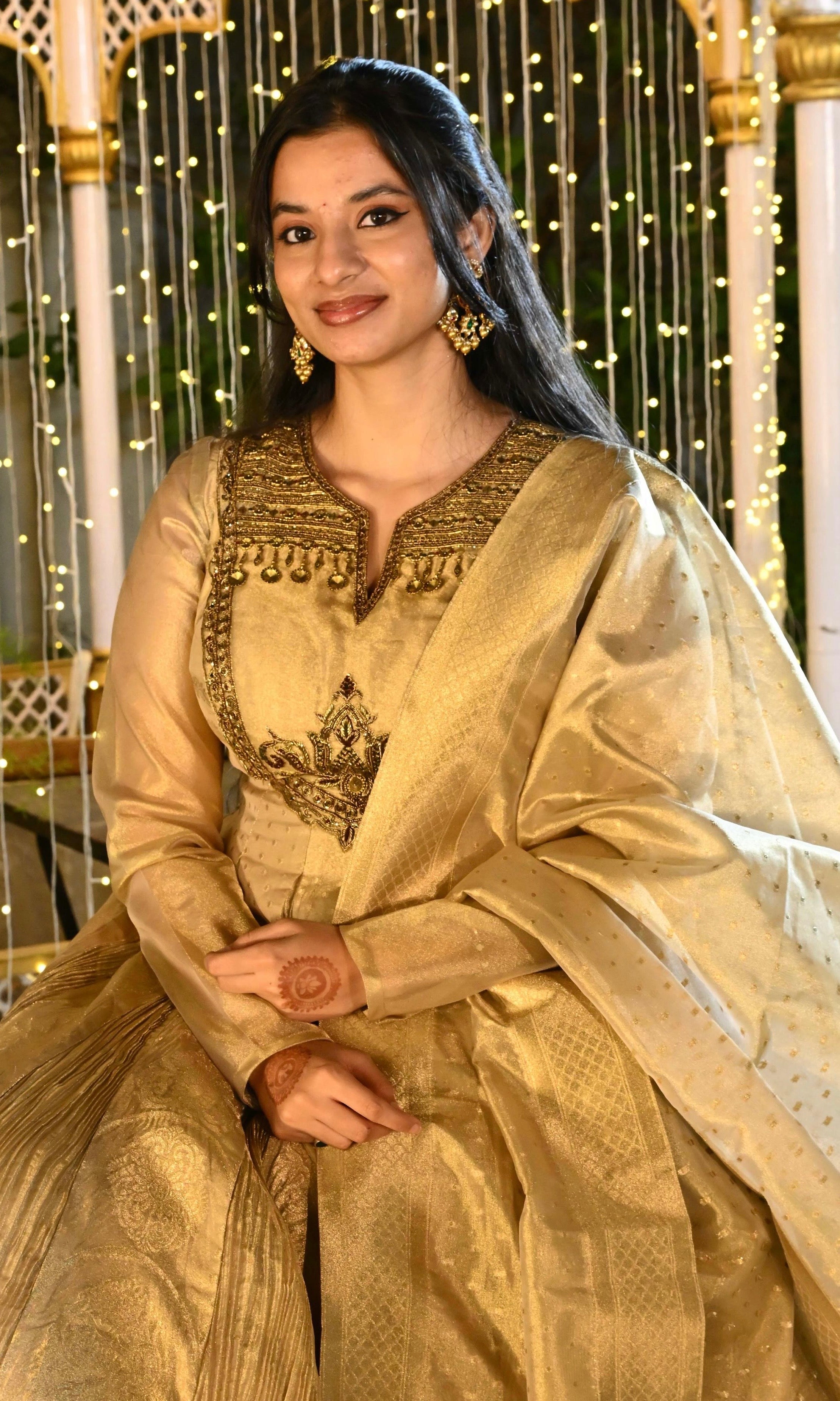 IVORY GOLDEN ANARKALI