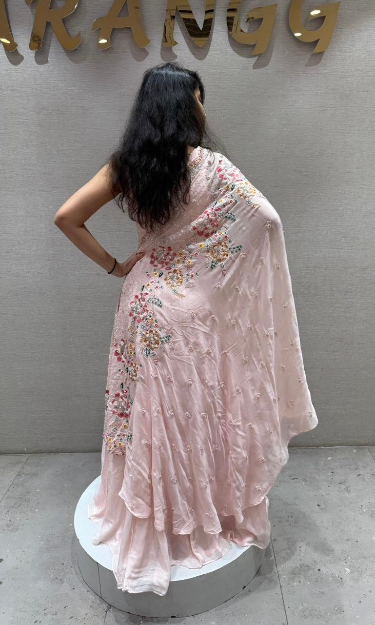 Ethereal Baby Pink Long Dress