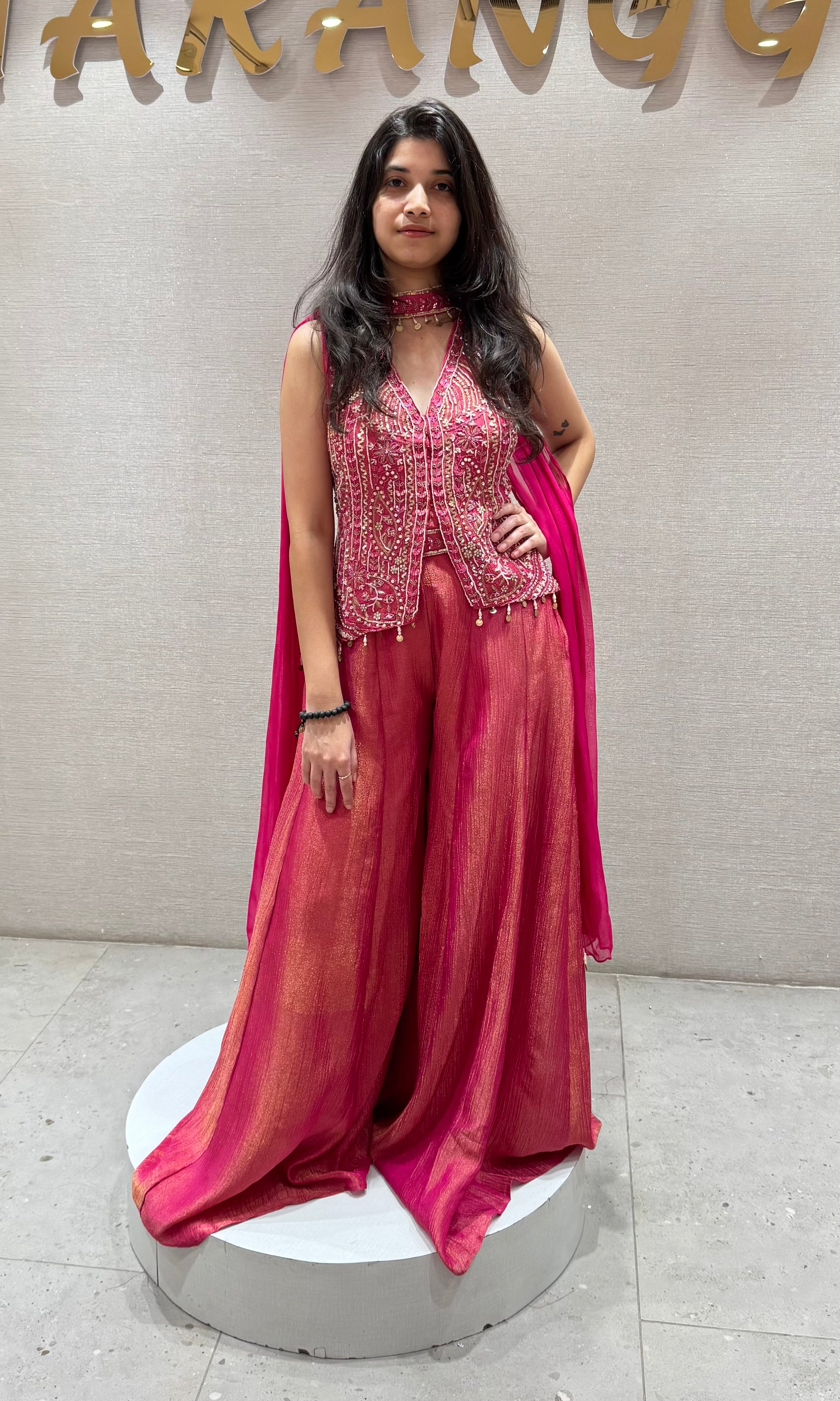rani pink embellished palazzo set