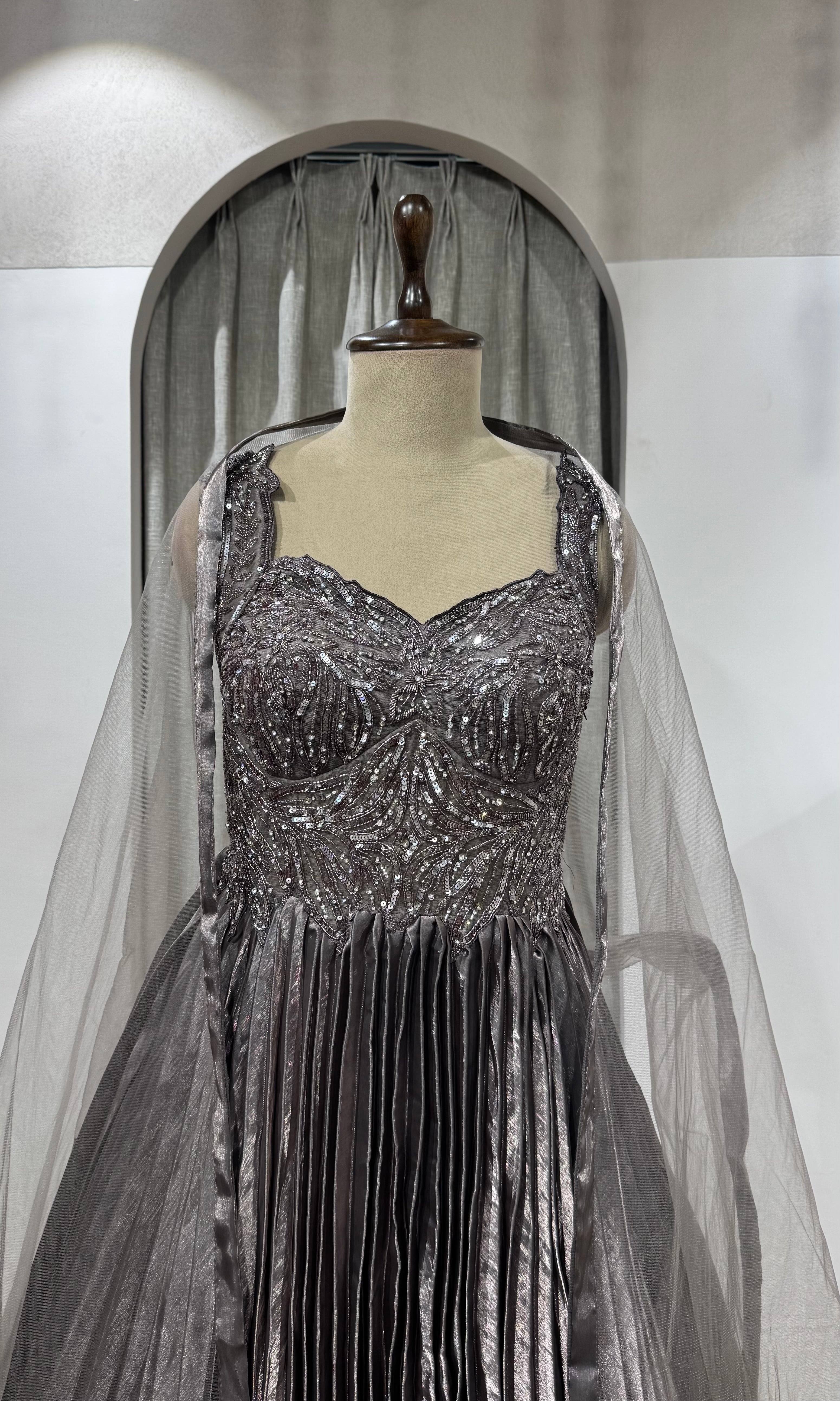 GREY Embellished SHIMMER lehenga set