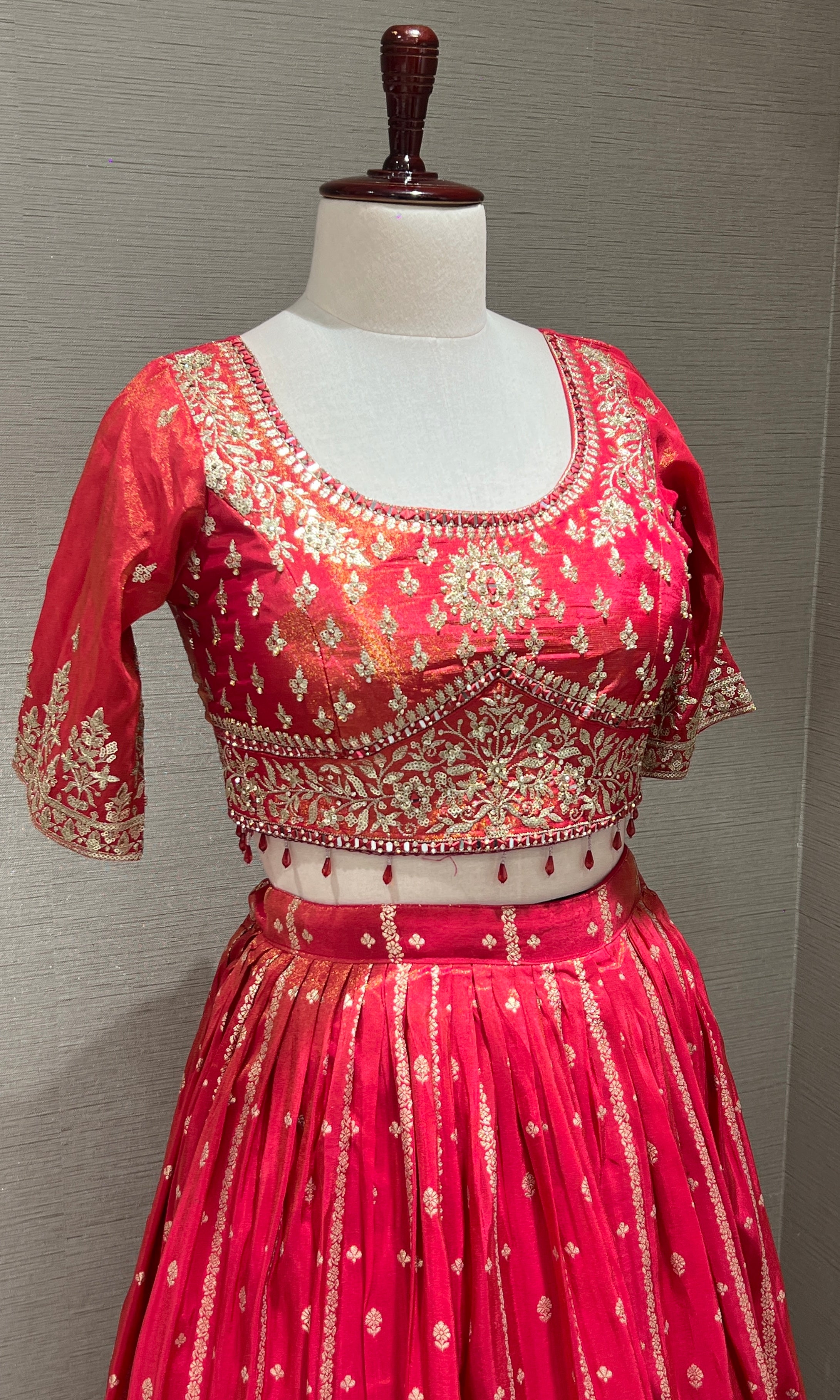 Pink Lehenga with Golden embroidery